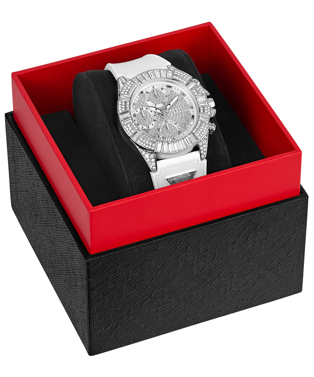 40th Anniversary Special Edition GUESS Ladies White Silver Tone Multi-function Watch - Image 11
