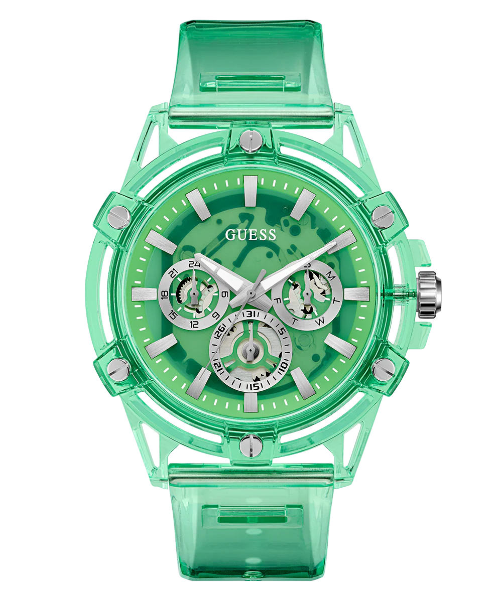 GUESS Eco-Friendly Mens Green Multi-function Watch - Image 4