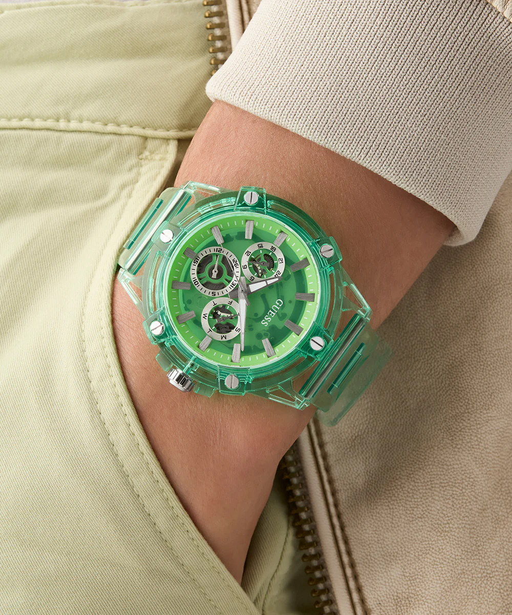 GUESS Eco-Friendly Mens Green Multi-function Watch - Image 5