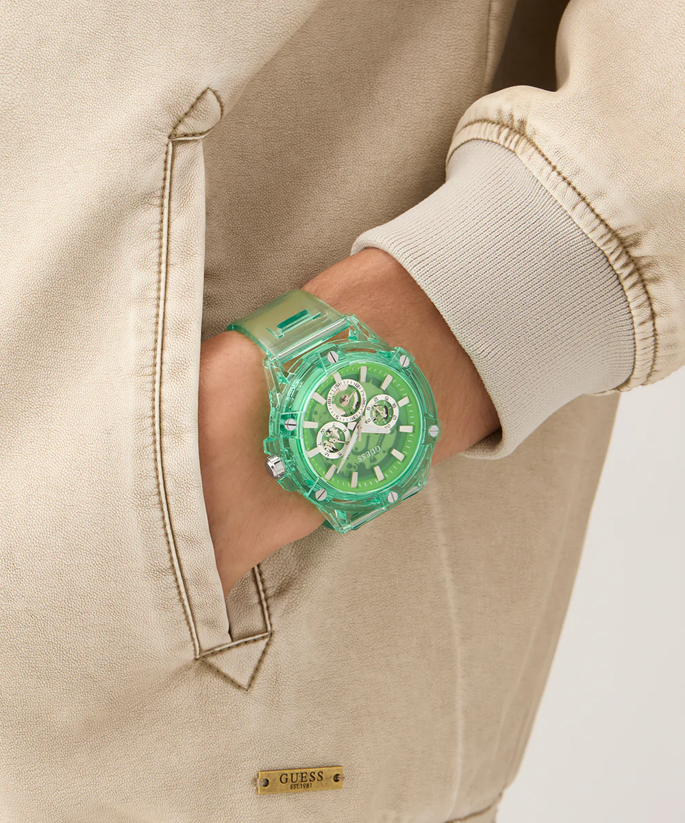 GUESS Eco-Friendly Mens Green Multi-function Watch - Image 6