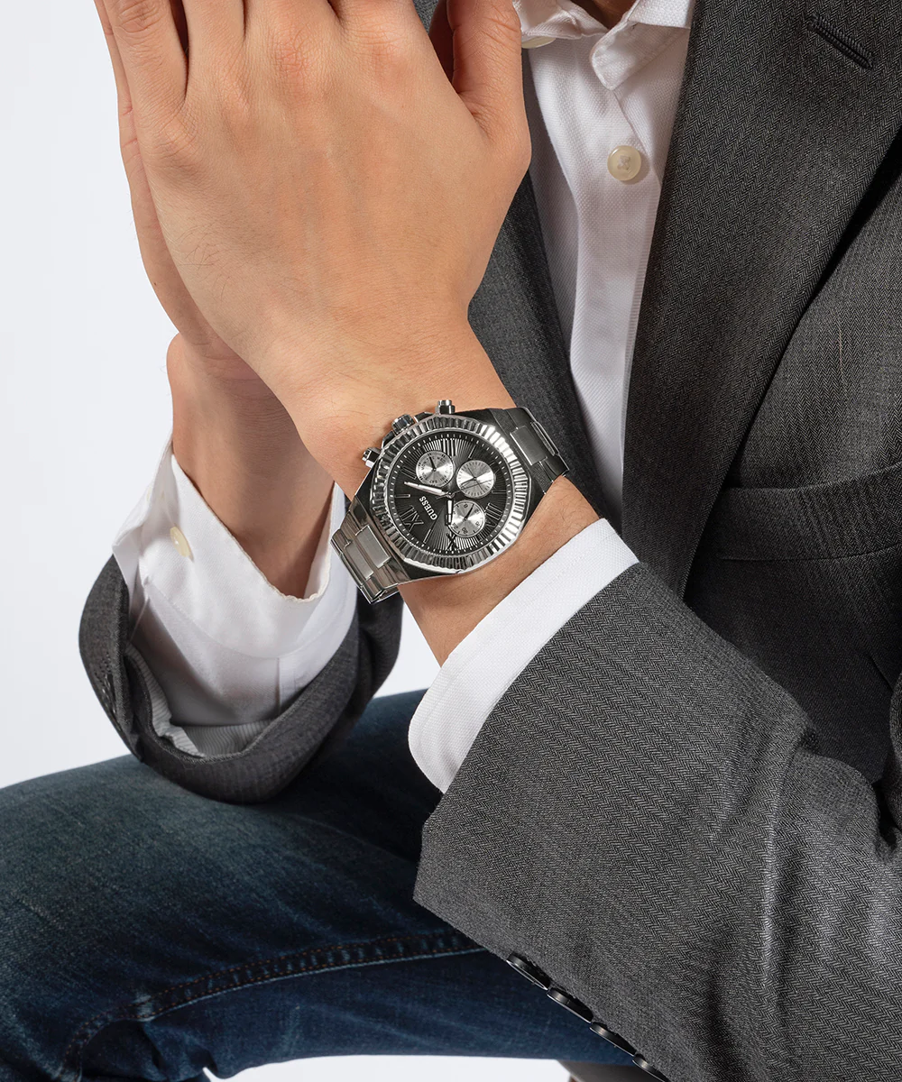 GUESS Equity Mens Silver Tone Multi-function Watch - Image 2