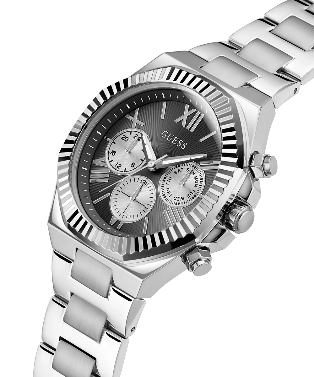 GUESS Equity Mens Silver Tone Multi-function Watch - Image 3