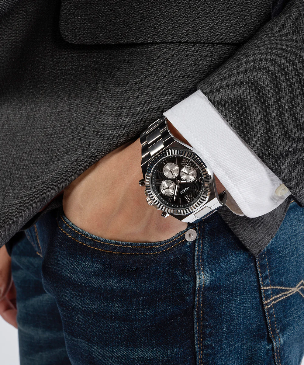 GUESS Equity Mens Silver Tone Multi-function Watch - Image 6