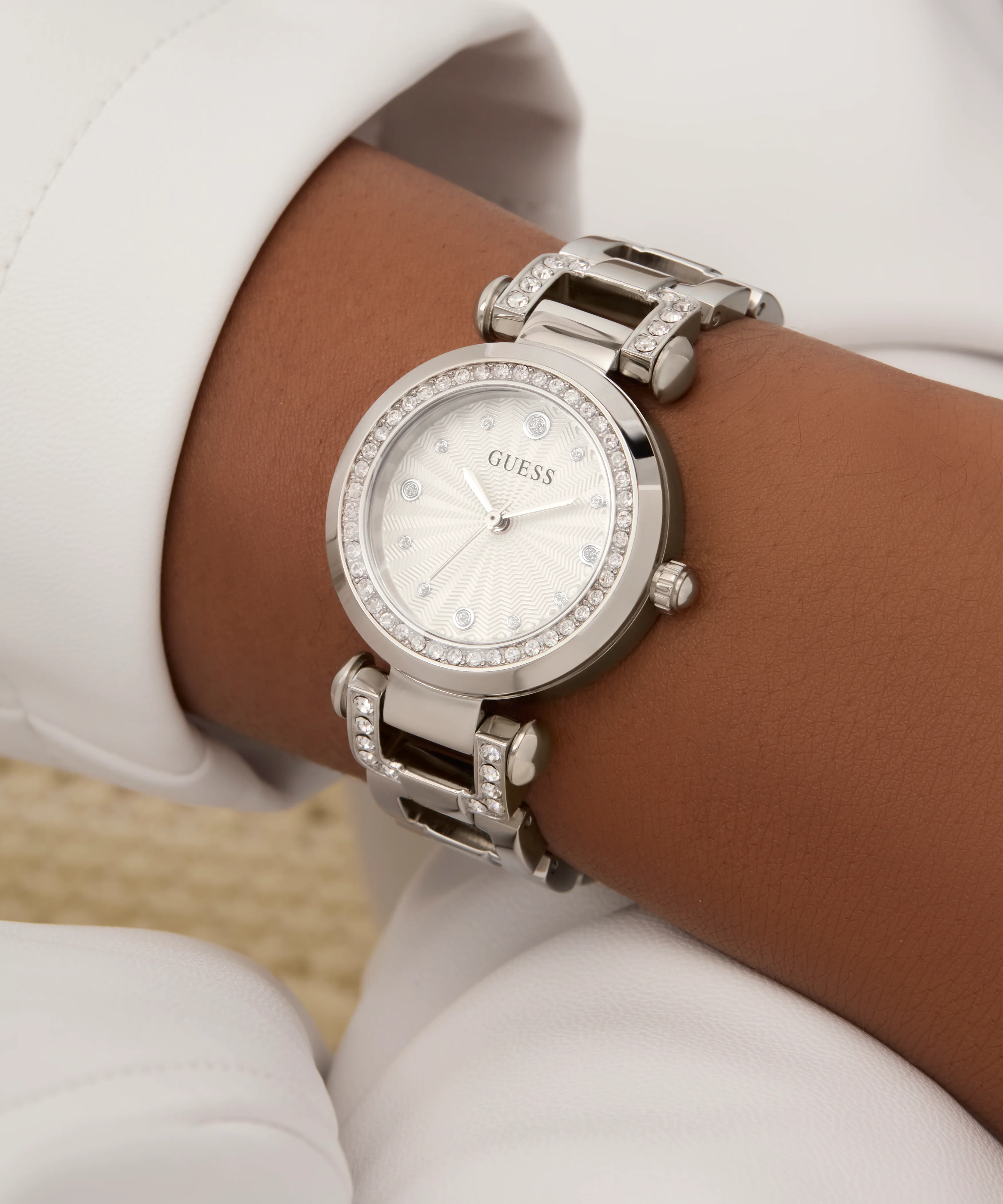 GUESS Ginger Ladies Silver Tone Analog Watch - Image 5