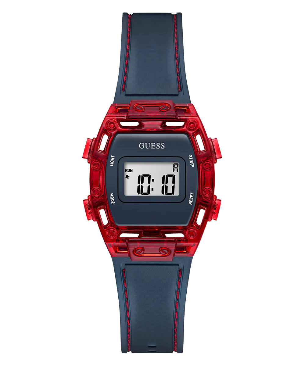 GUESS Kids Navy Red Transparent Digital Watch - Image 3
