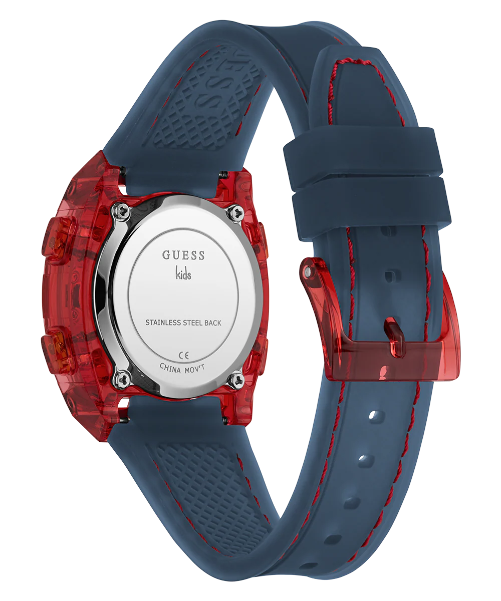 GUESS Kids Navy Red Transparent Digital Watch - Image 5