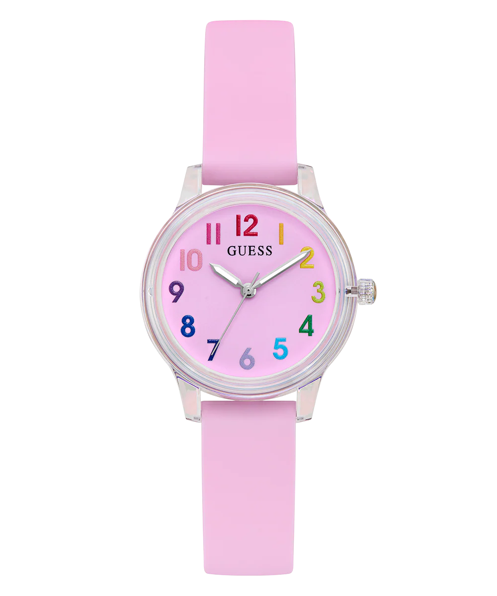 GUESS Kids Pink Clear Transparent Analog Watch - Image 3