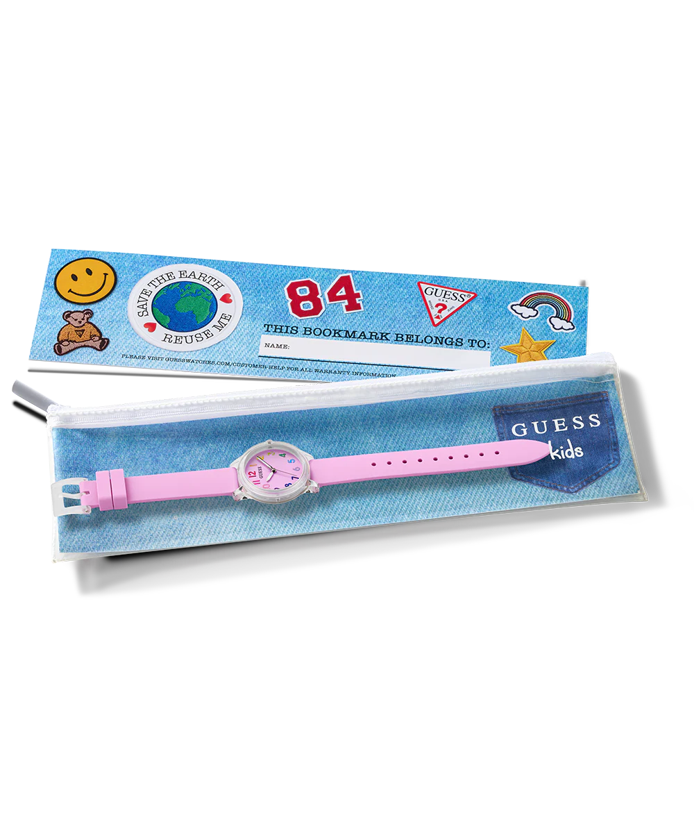 GUESS Kids Pink Clear Transparent Analog Watch - Image 4