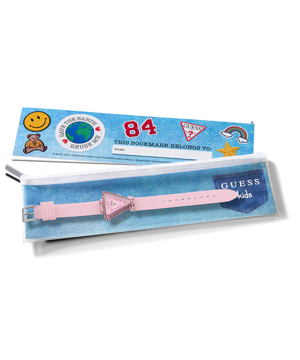 GUESS Kids Pink Transparent Analog Watch - Image 4