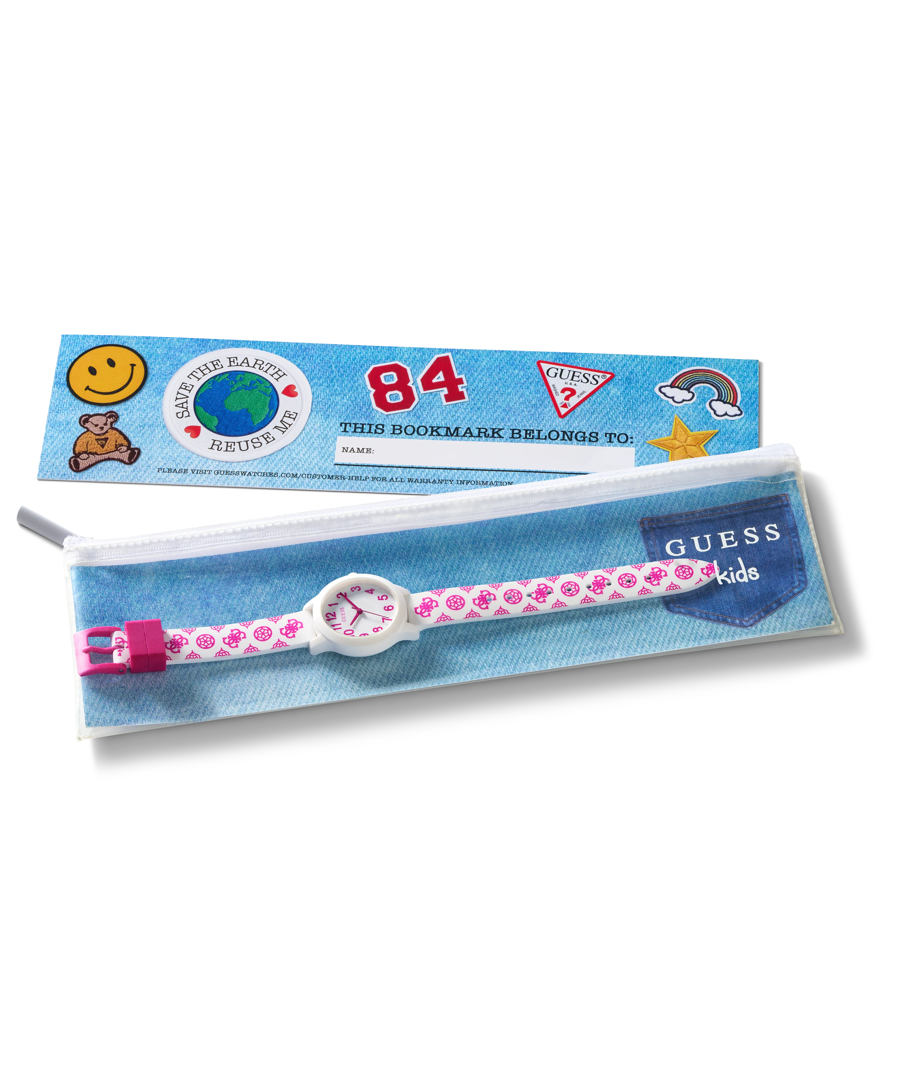 GUESS Kids Pink White Analog Watch - Image 6