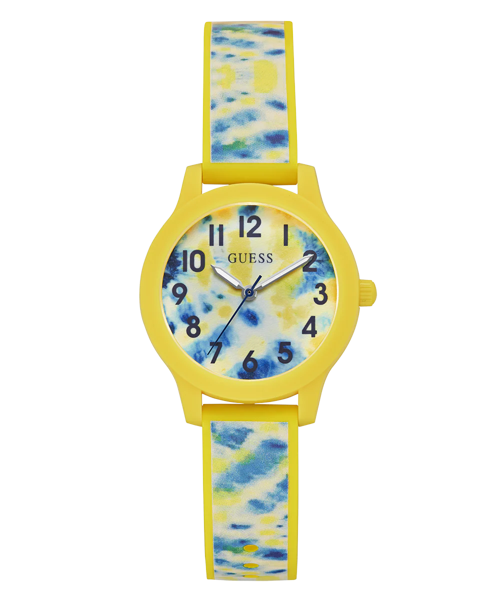 GUESS Kids Tie Dye Yellow Analog Watch - Image 6