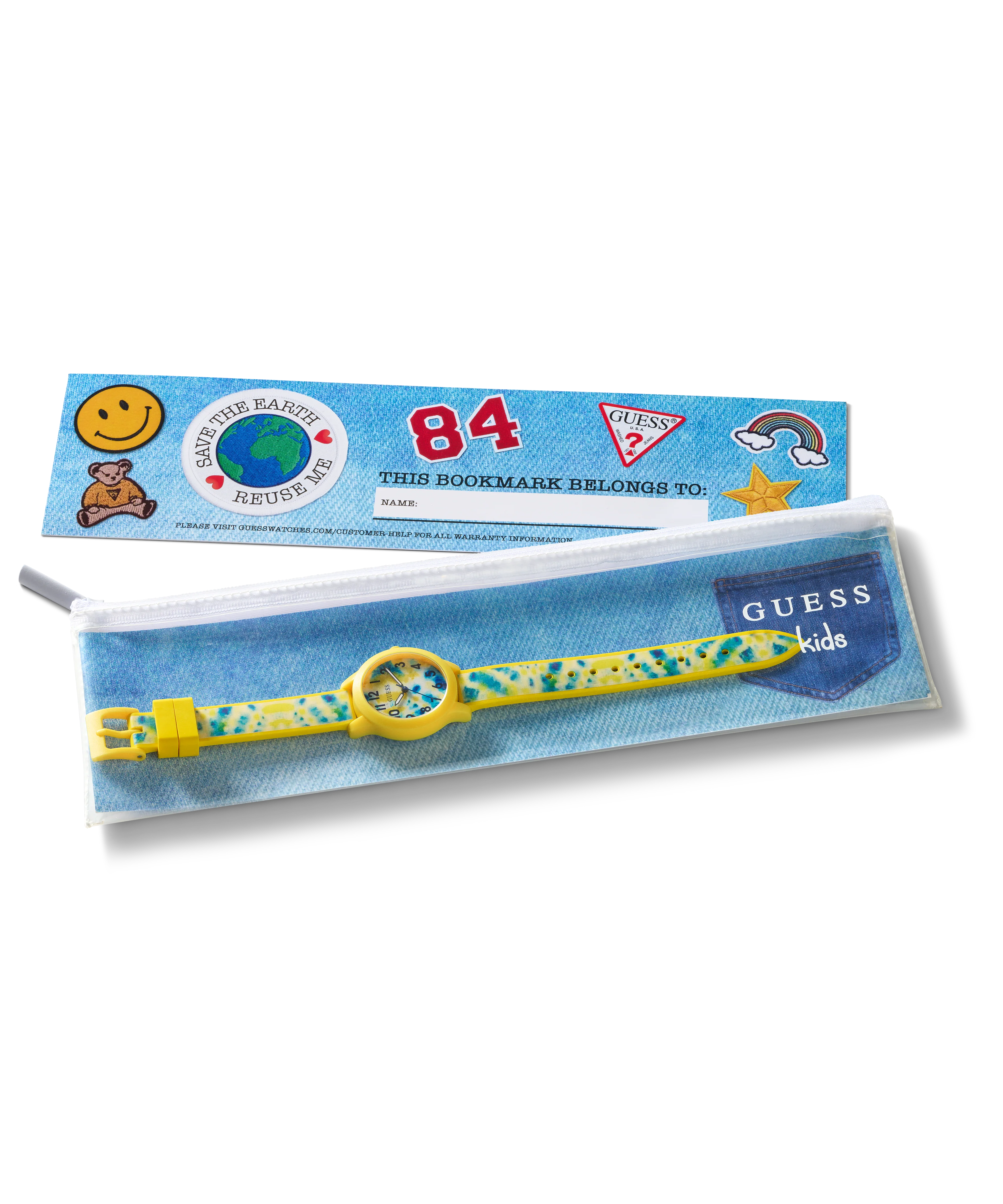 GUESS Kids Tie Dye Yellow Analog Watch - Image 7