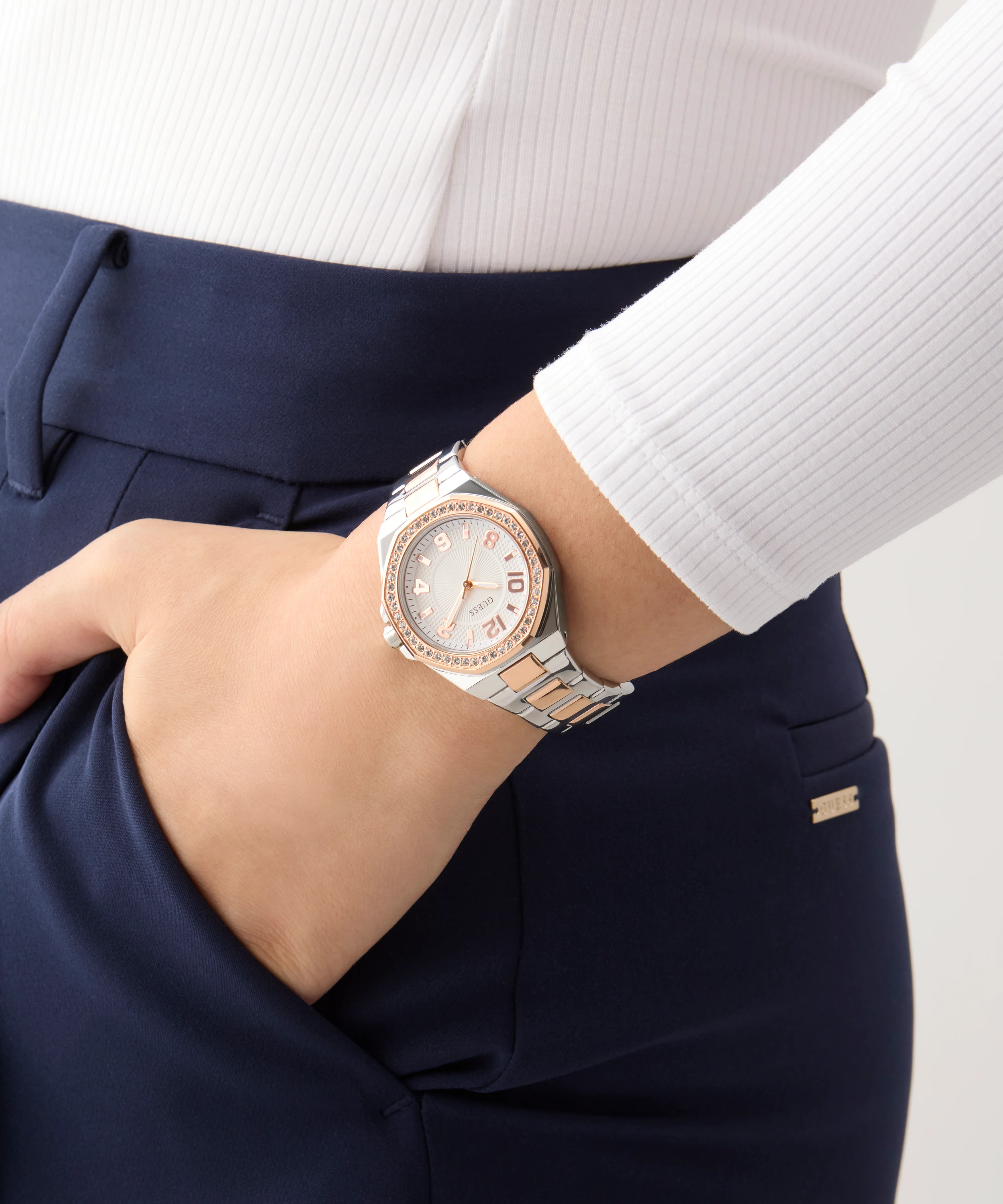 GUESS Ladies 2-Tone Analog Watch - Image 3