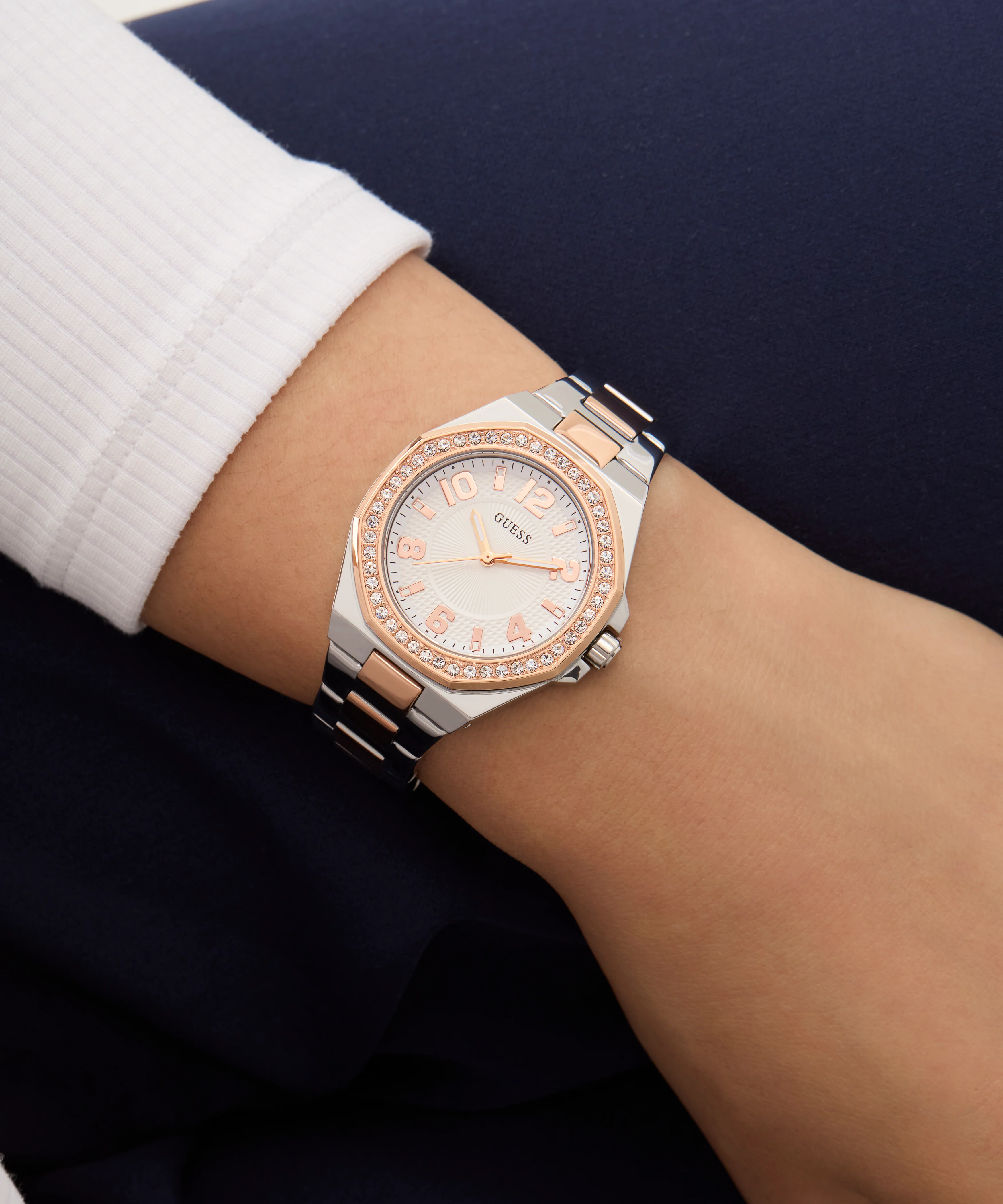 GUESS Ladies 2-Tone Analog Watch - Image 6
