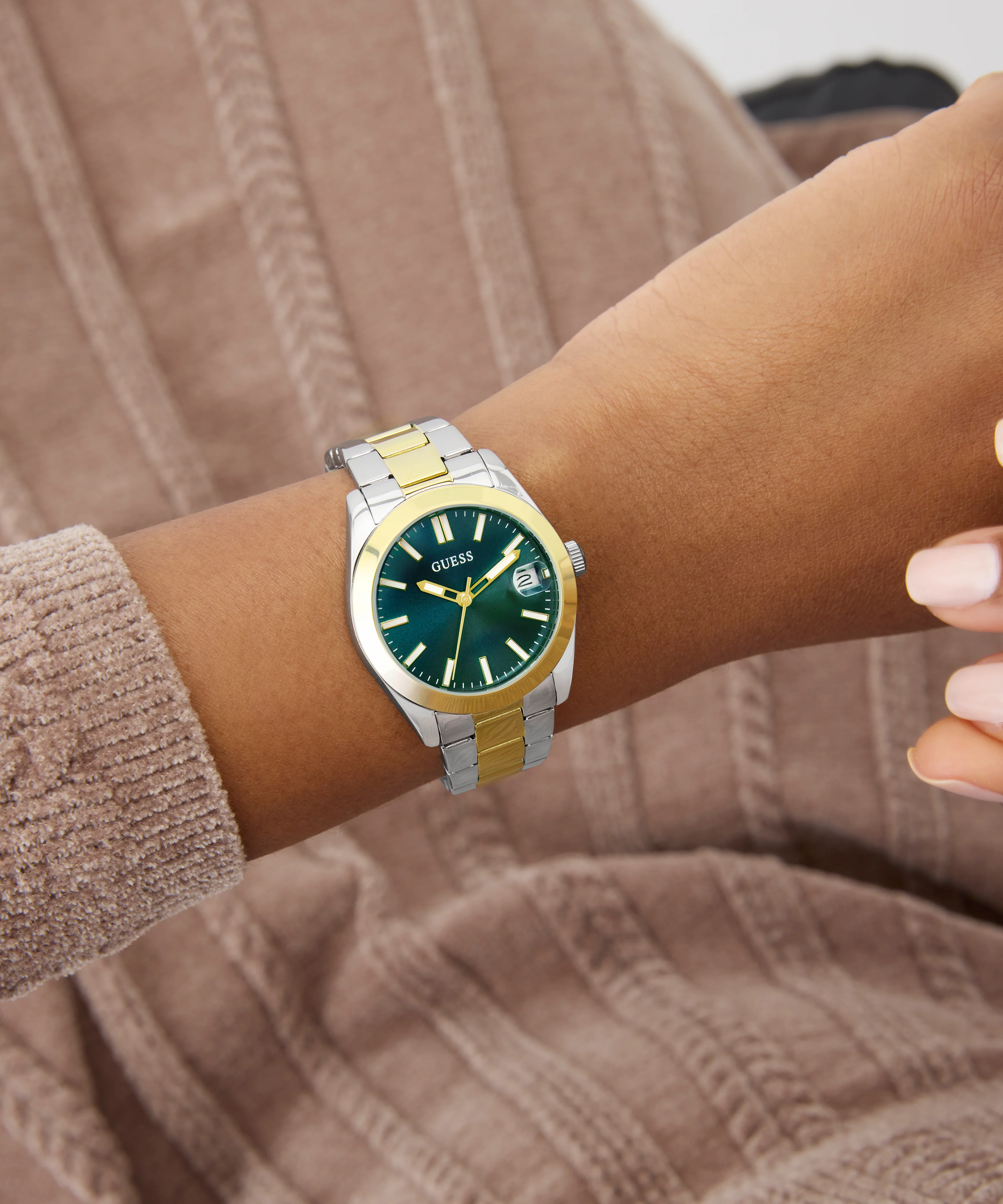 GUESS Ladies 2-Tone Date Watch - Image 6