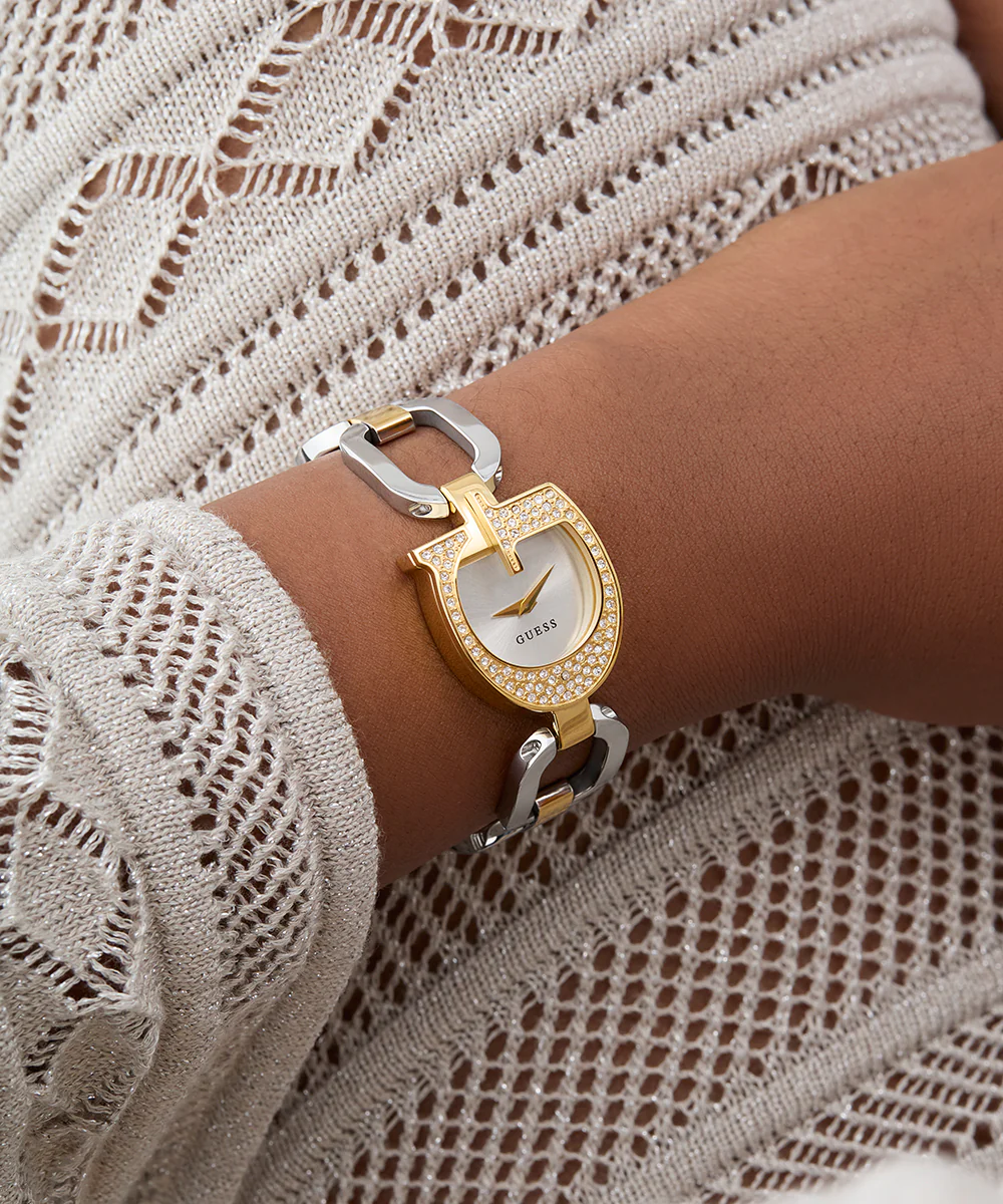 GUESS Ladies 2-Tone Gold Tone Analog Watch - Image 4