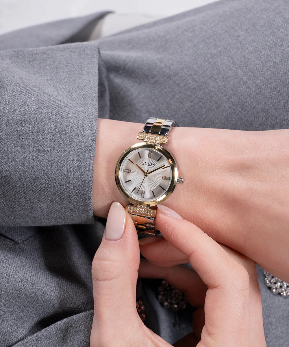 GUESS Ladies 2-Tone Gold Tone Analog Watch - Image 3