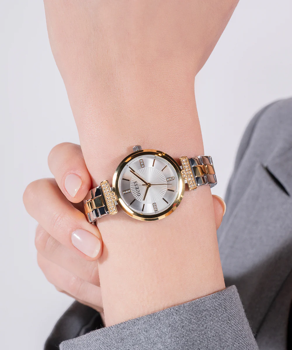GUESS Ladies 2-Tone Gold Tone Analog Watch - Image 5