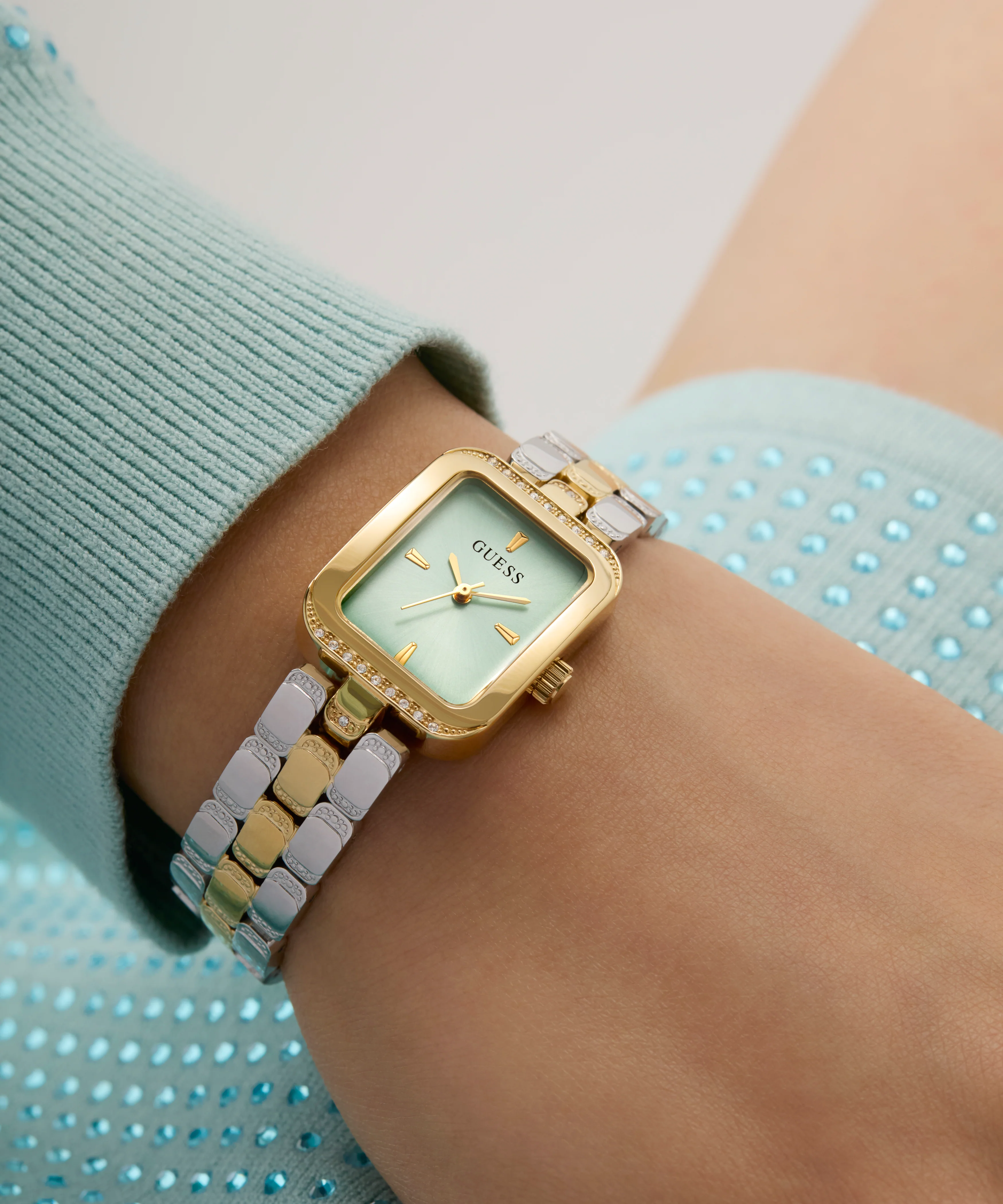 GUESS Ladies 2-Tone Gold Tone Analog Watch - Image 3