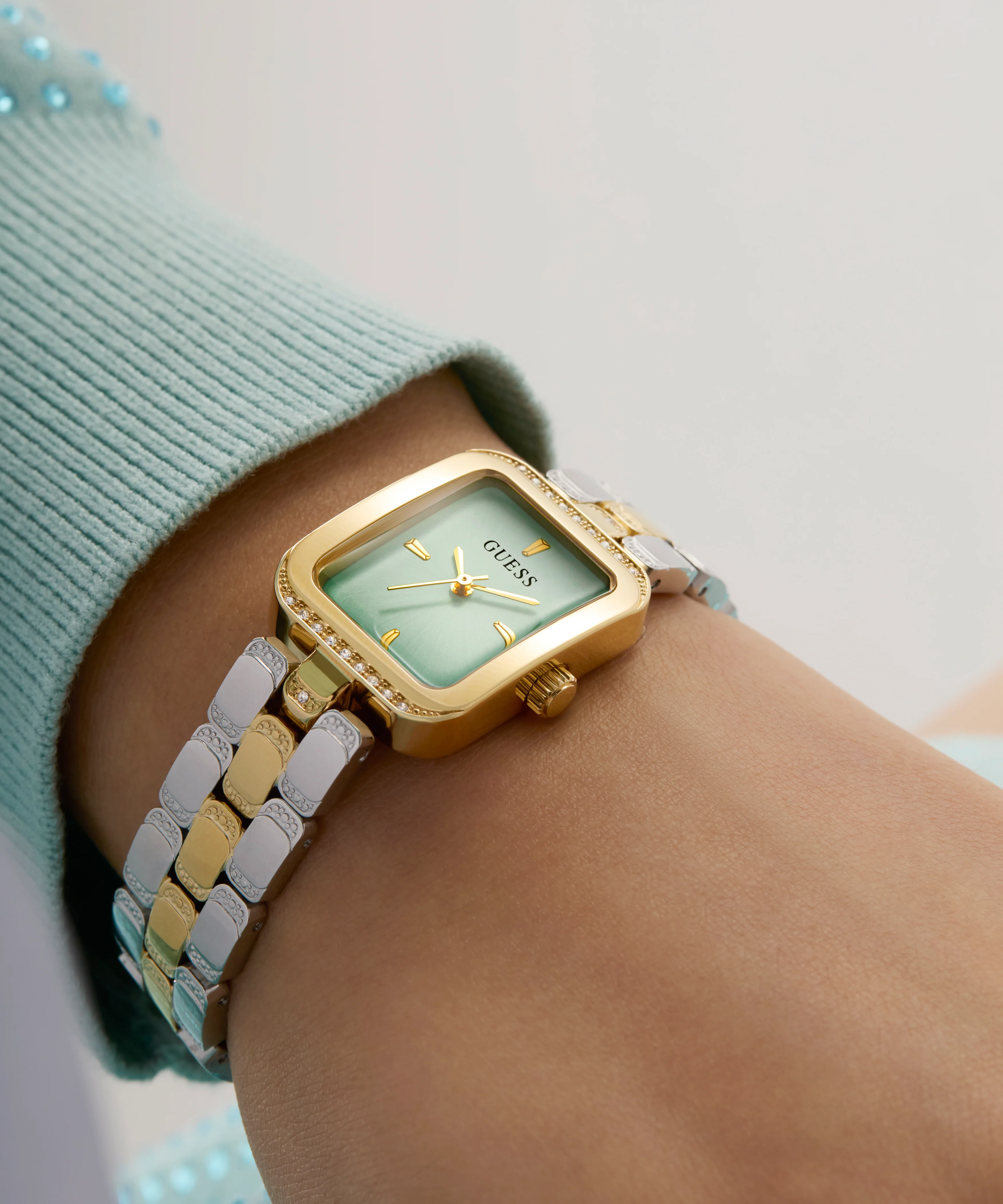 GUESS Ladies 2-Tone Gold Tone Analog Watch - Image 6
