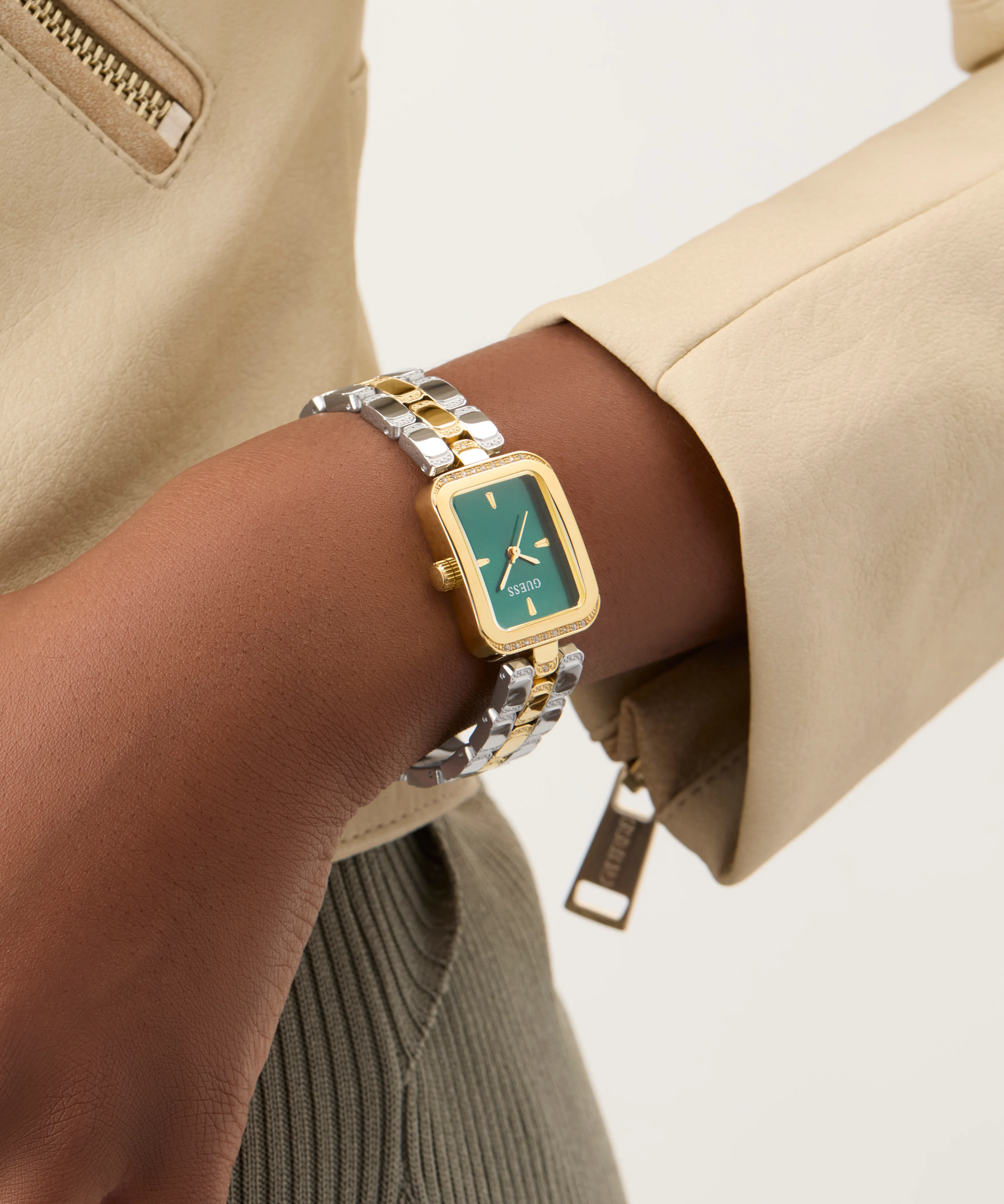 GUESS Ladies 2-Tone Gold Tone Analog Watch - Image 3
