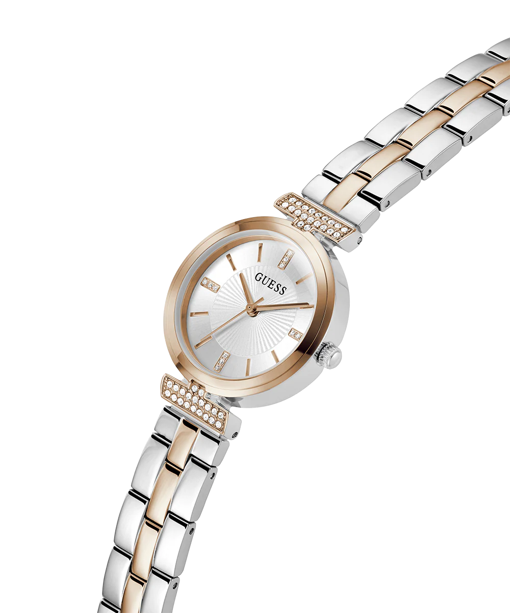 GUESS Ladies 2-Tone Rose Gold Tone Analog Watch - Image 2