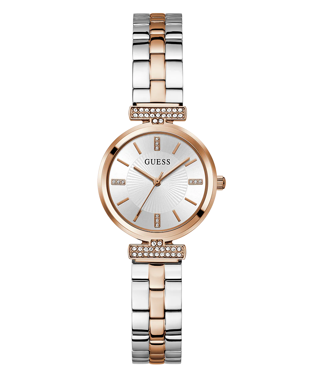 GUESS Ladies 2-Tone Rose Gold Tone Analog Watch - Image 4