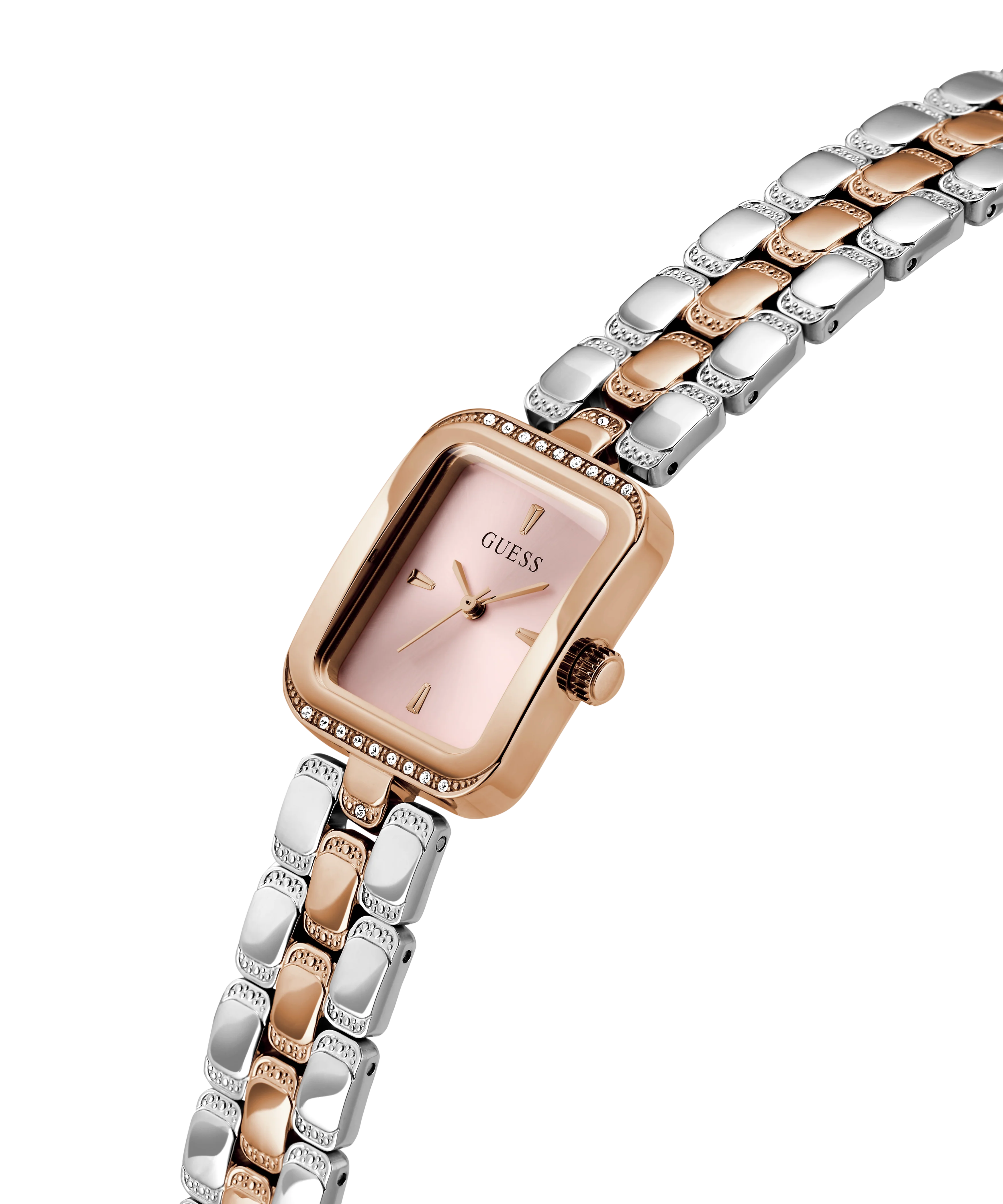 GUESS Ladies 2-Tone Rose Gold Tone Analog Watch - Image 3