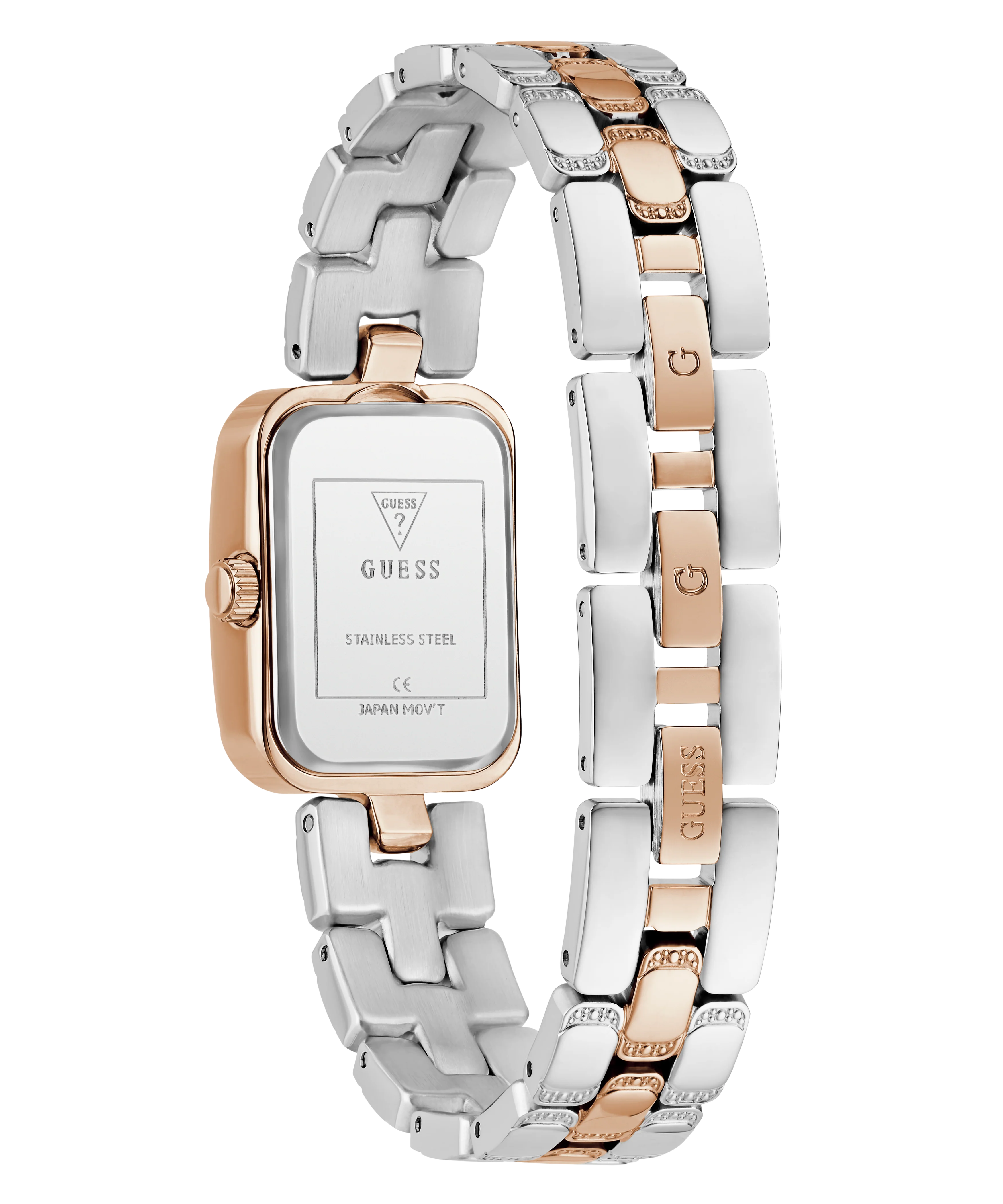 GUESS Ladies 2-Tone Rose Gold Tone Analog Watch - Image 8