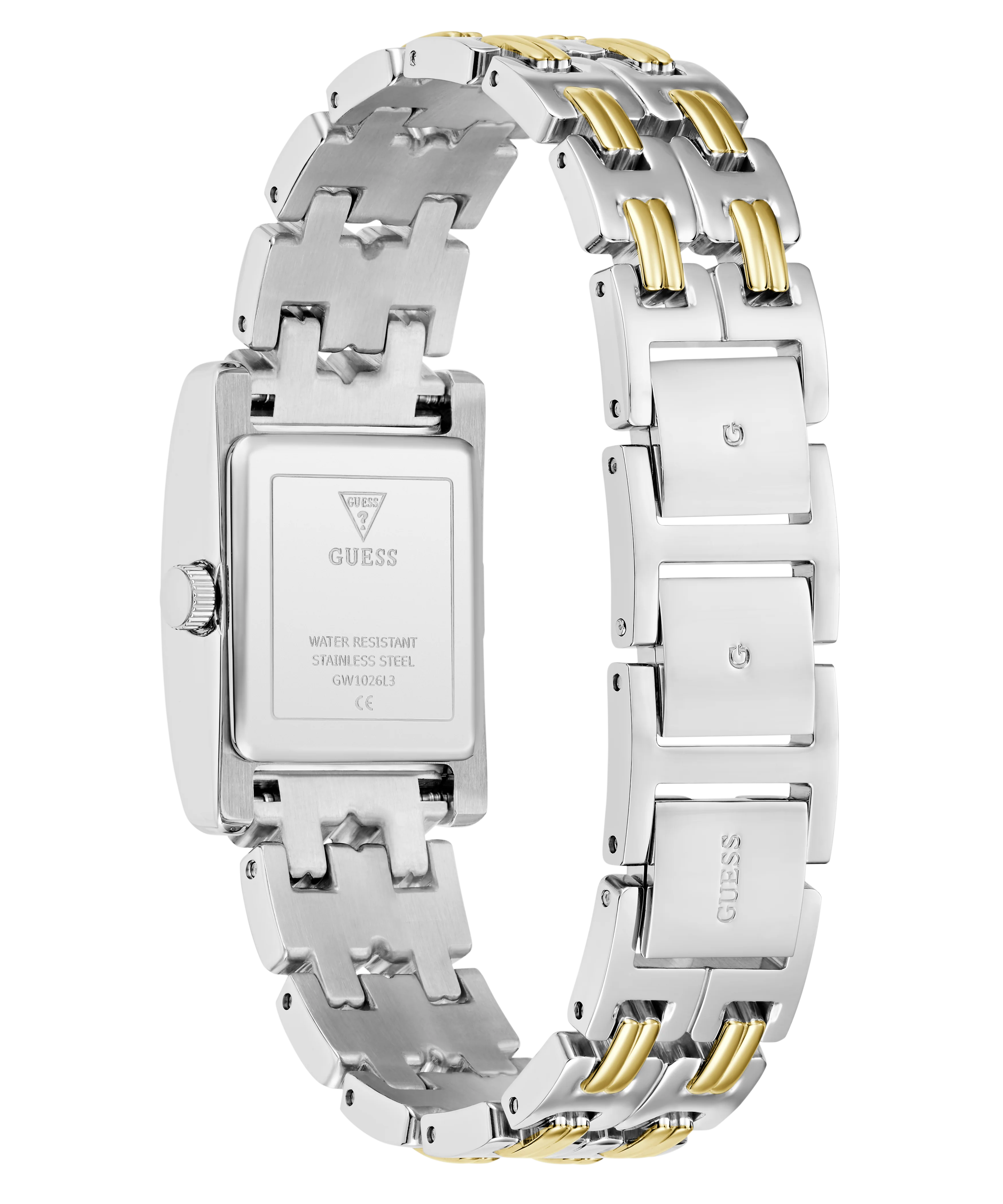 GUESS Ladies 2-Tone Silver Tone Analog Watch - Image 4