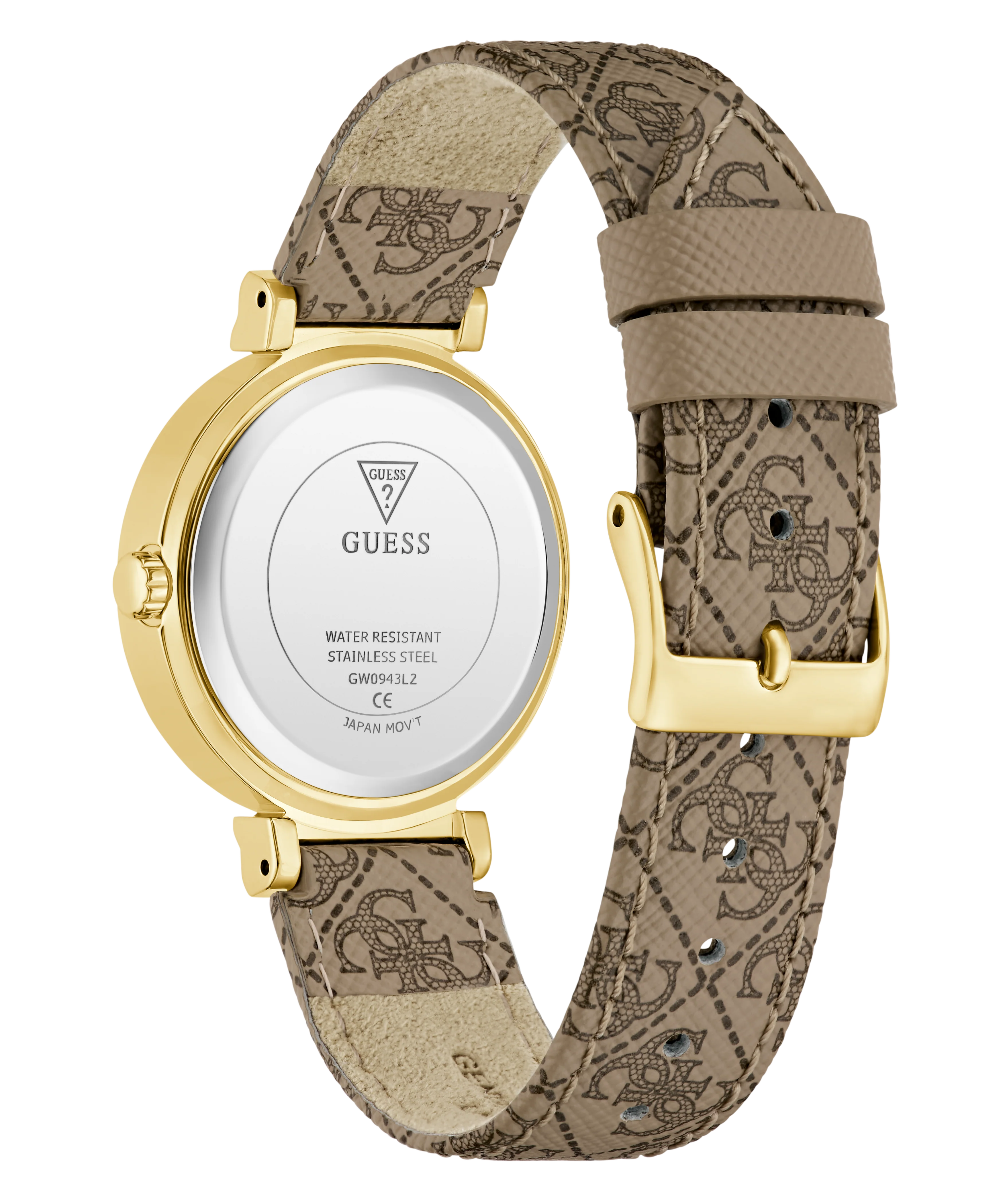 GUESS Ladies Beige Gold Tone Analog Watch - Image 7