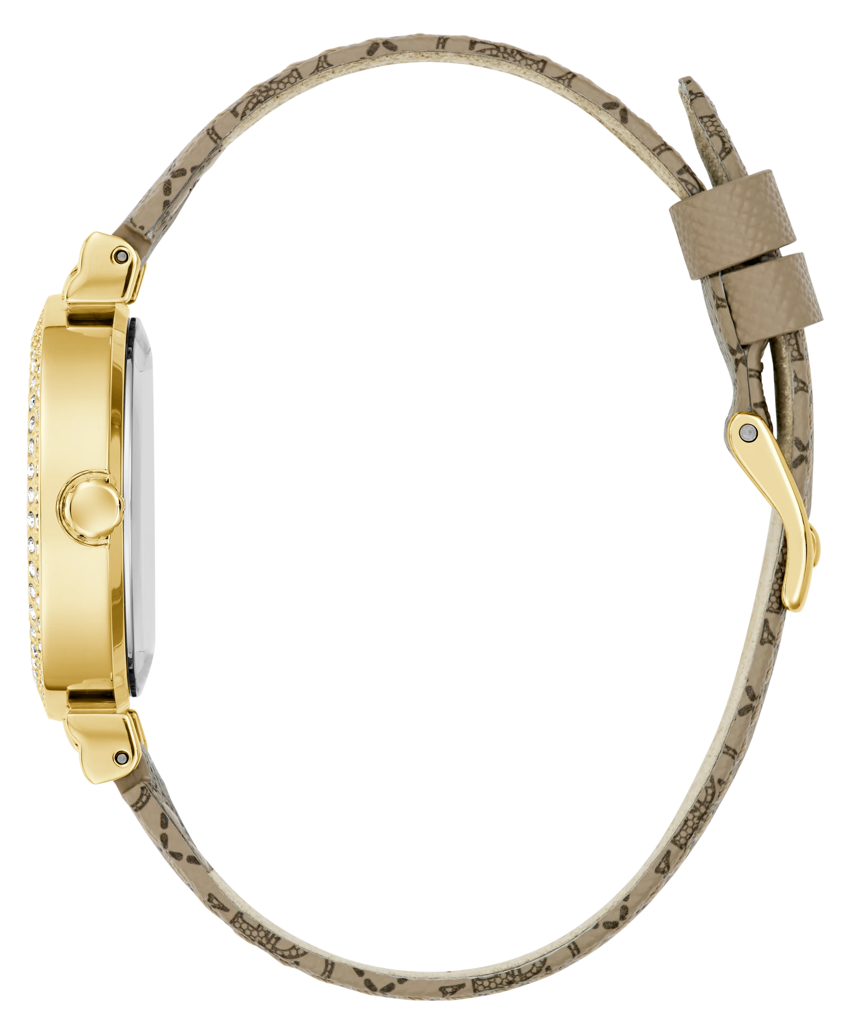 GUESS Ladies Beige Gold Tone Analog Watch - Image 8