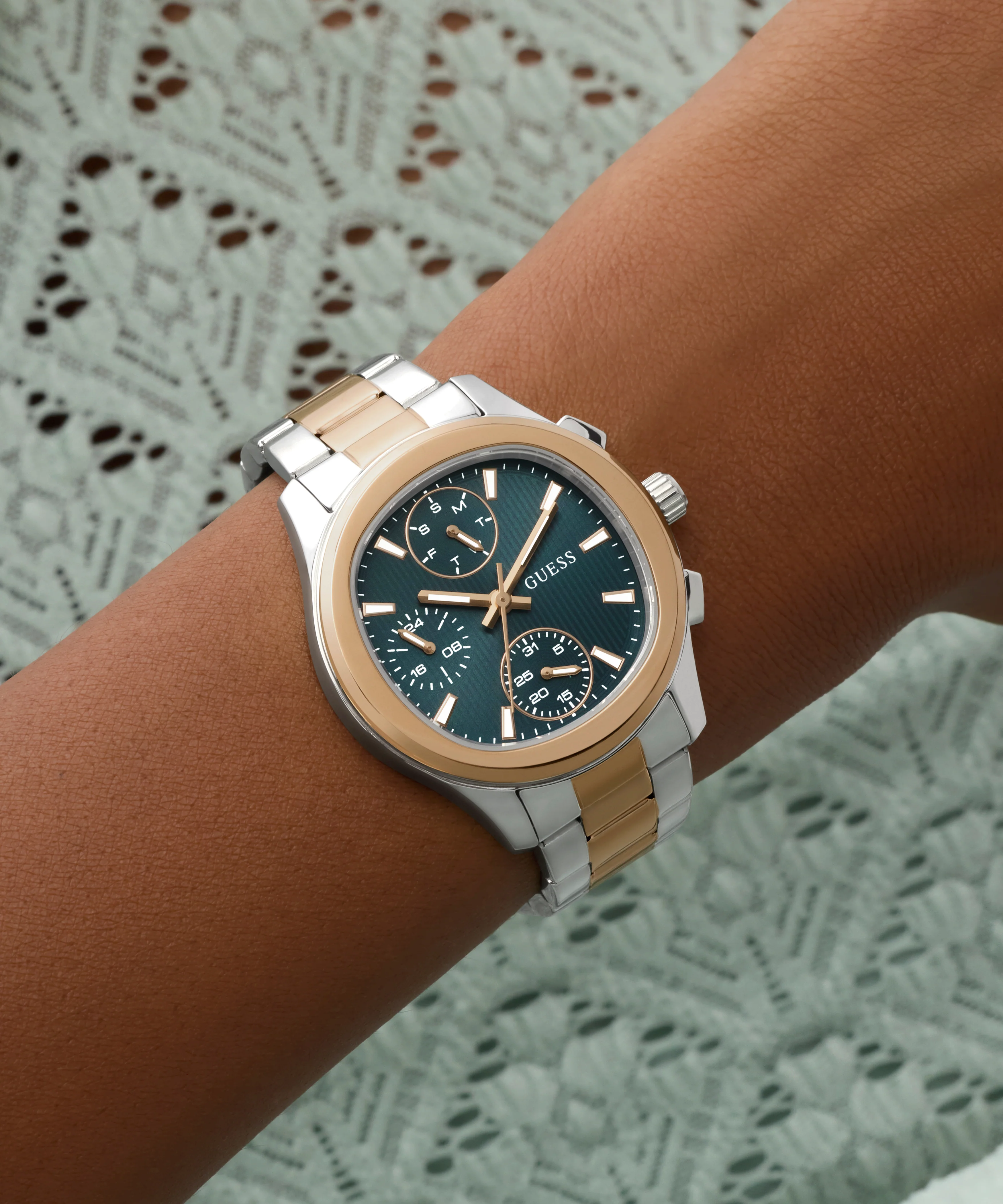 GUESS Ladies Birdie 2-Tone Analog Watch - Image 3