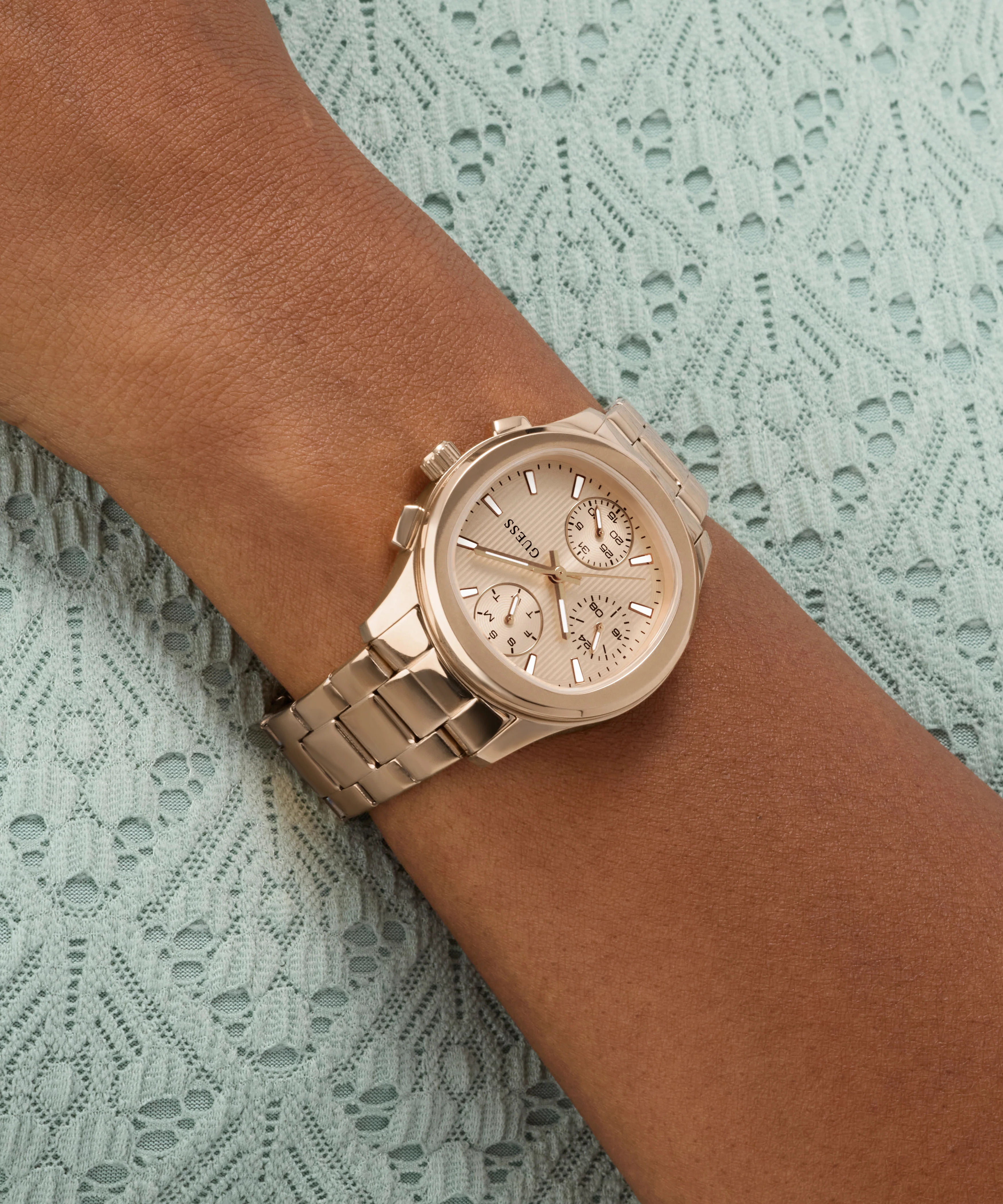 GUESS Ladies Birdie Rose Gold Tone Analog Watch - Image 5