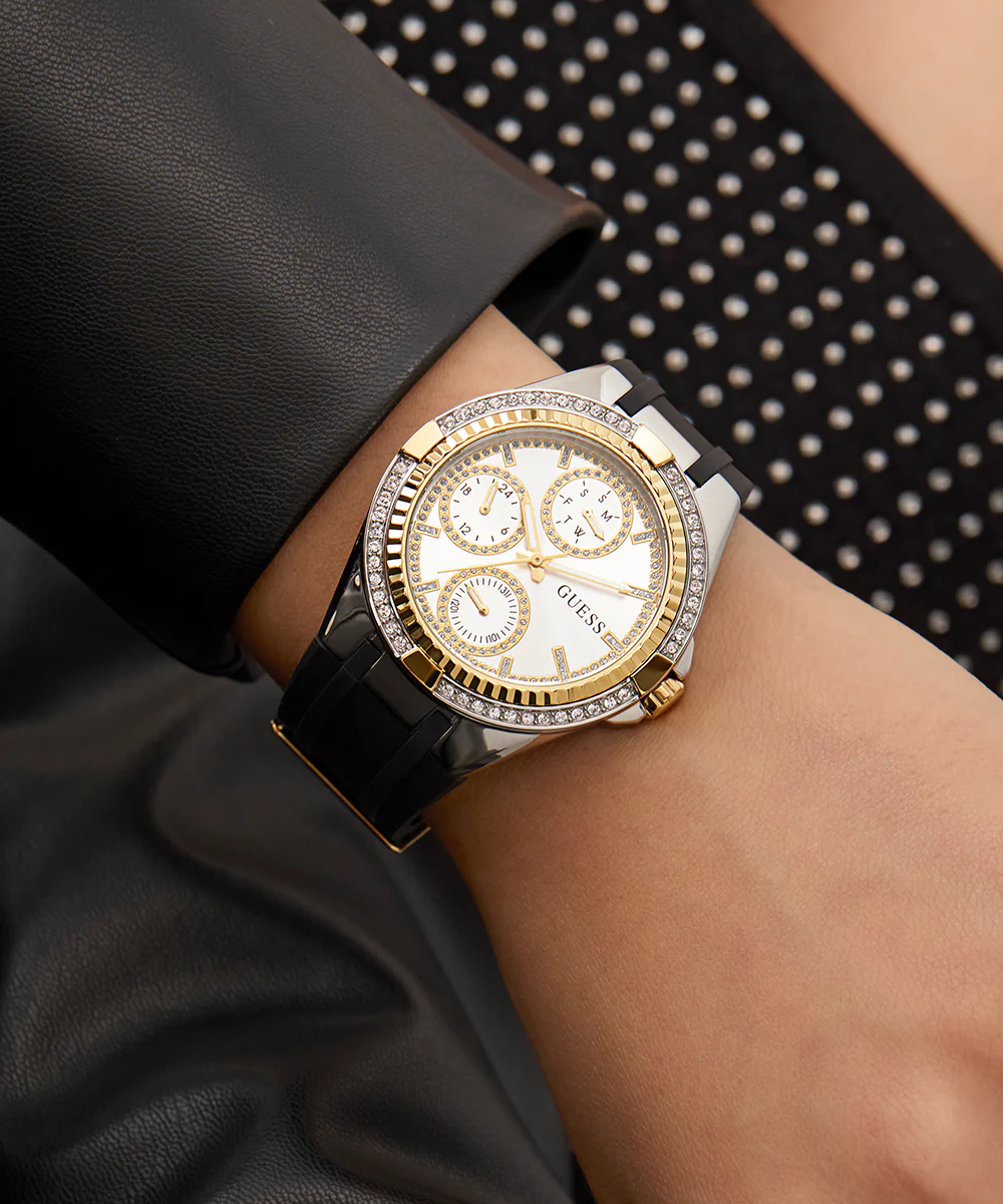 GUESS Ladies Black 2-Tone Multi-function Watch - Image 5