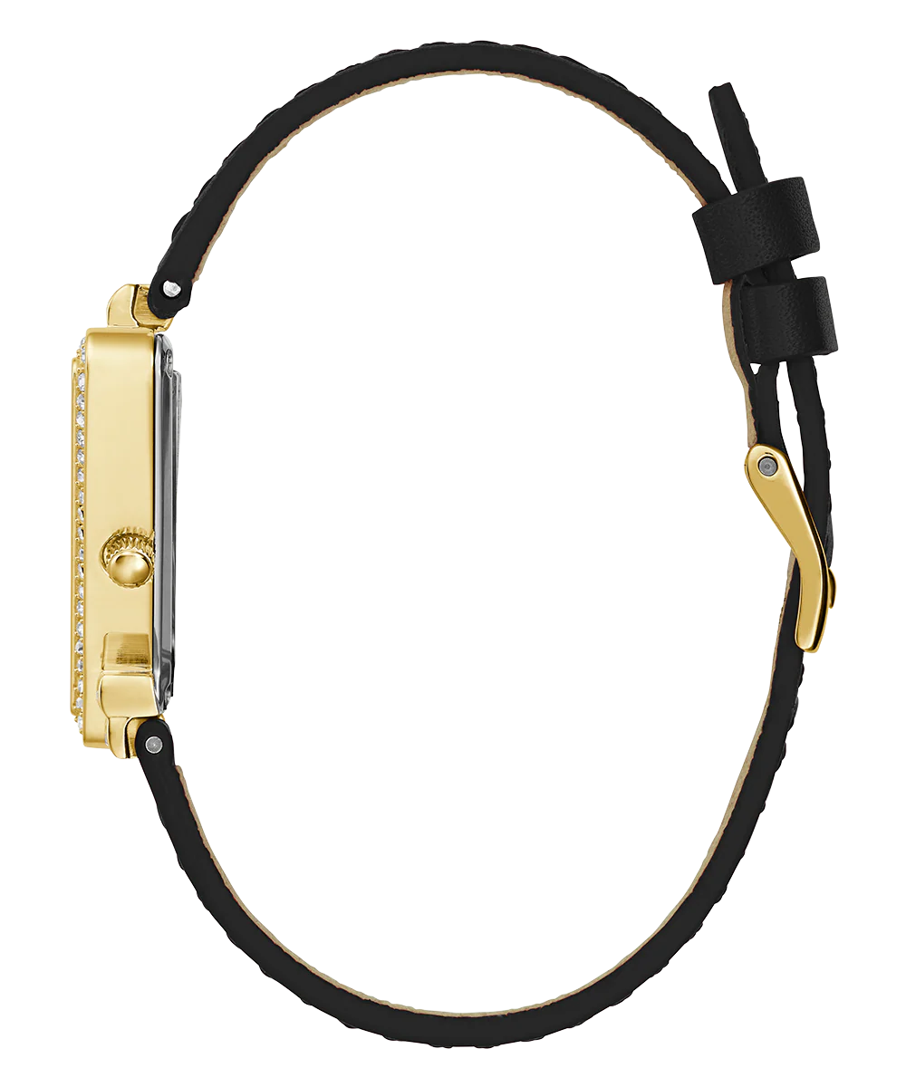 GUESS Ladies Black Gold Tone Analog Watch - Image 4