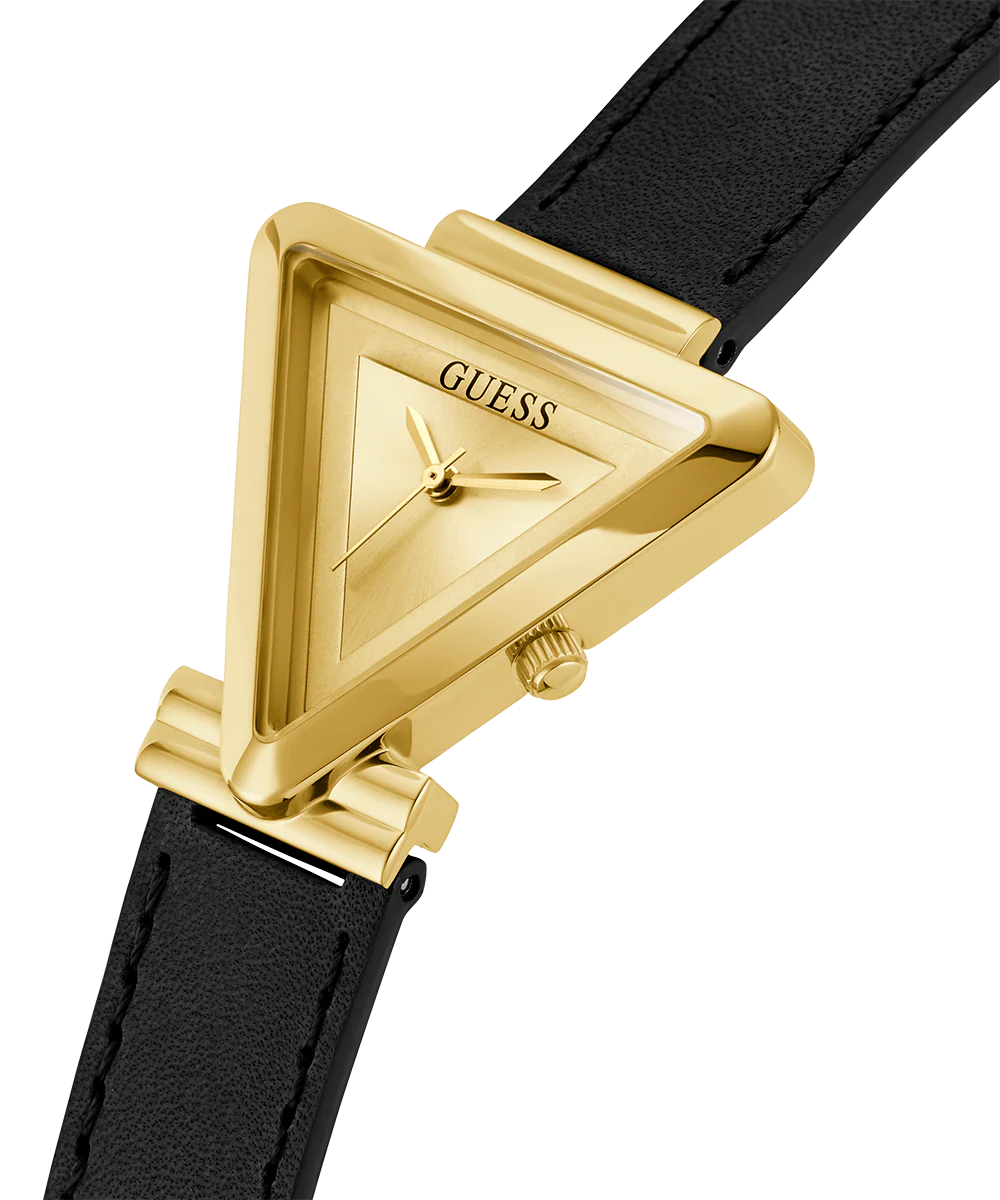 GUESS Ladies Black Gold Tone Analog Watch - Image 2