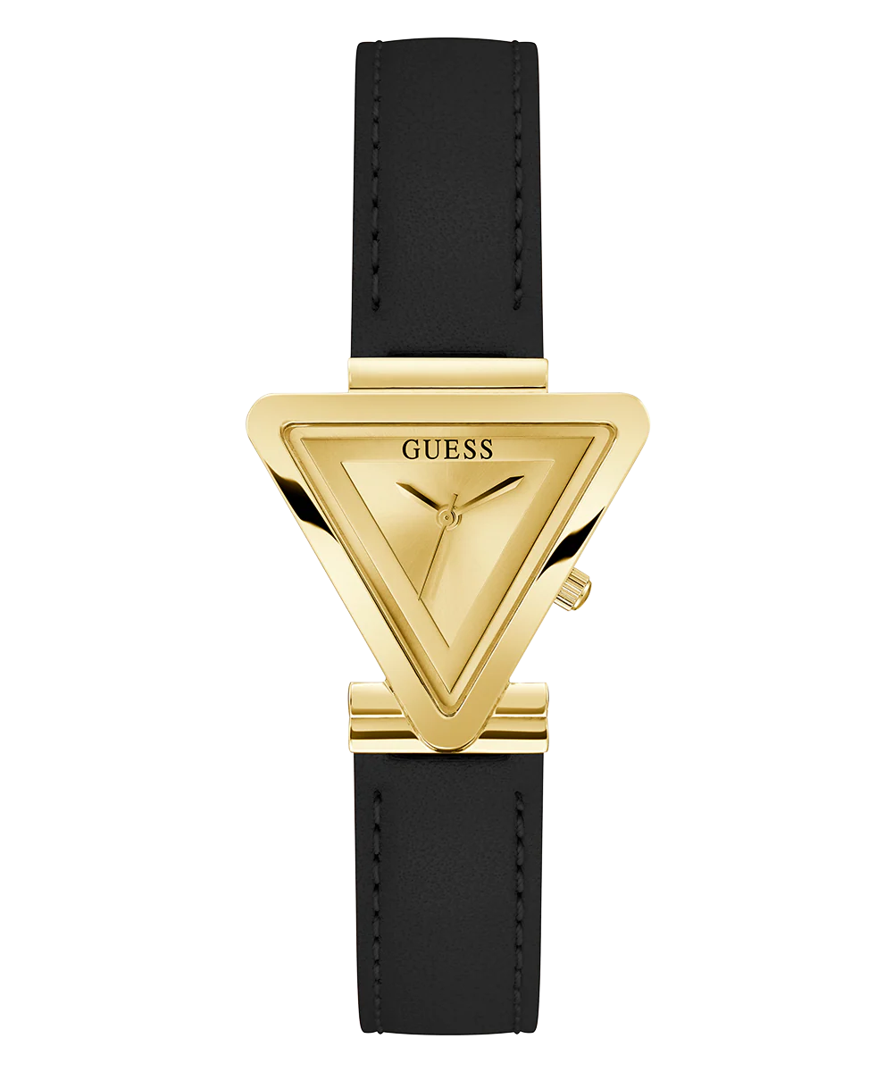 GUESS Ladies Black Gold Tone Analog Watch - Image 4
