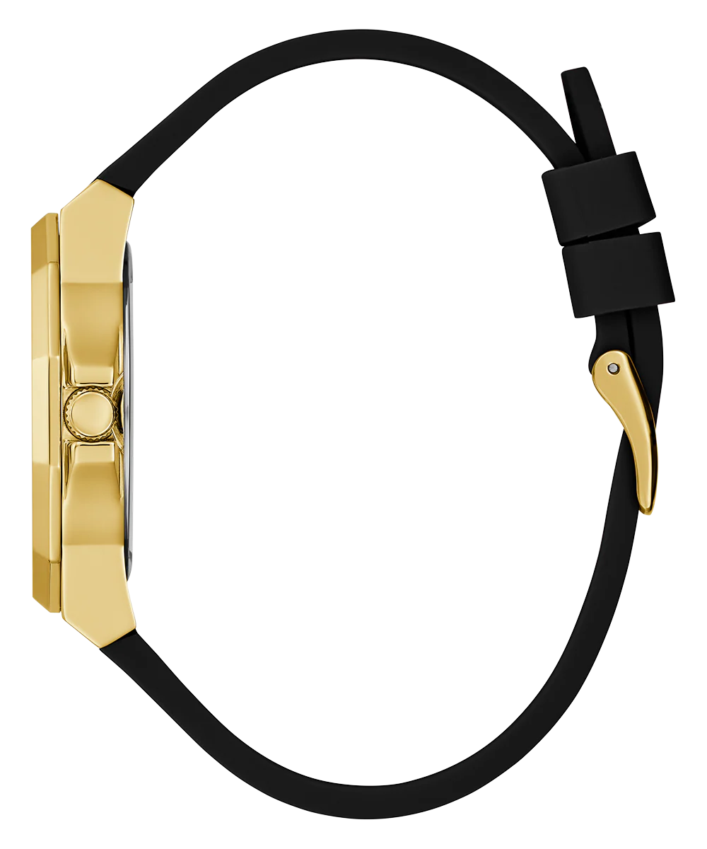 GUESS Ladies Black Gold Tone Analog Watch - Image 9