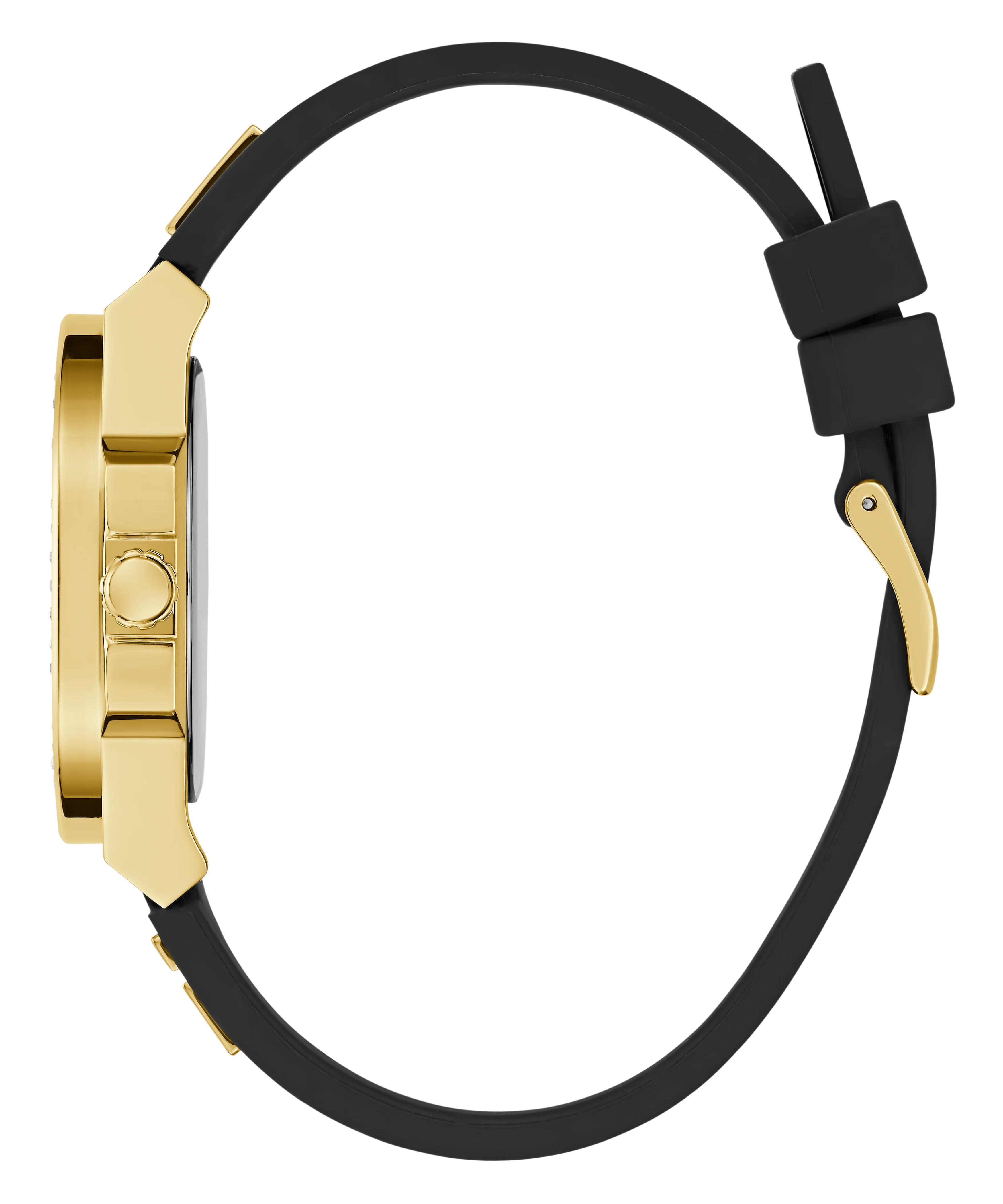 GUESS Ladies Black Gold Tone Analog Watch - Image 7
