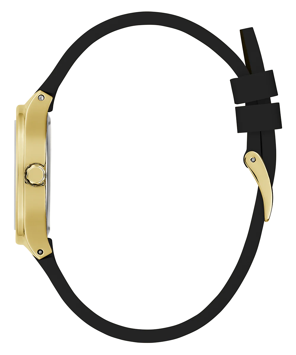 GUESS Ladies Black Gold Tone Analog Watch - Image 8