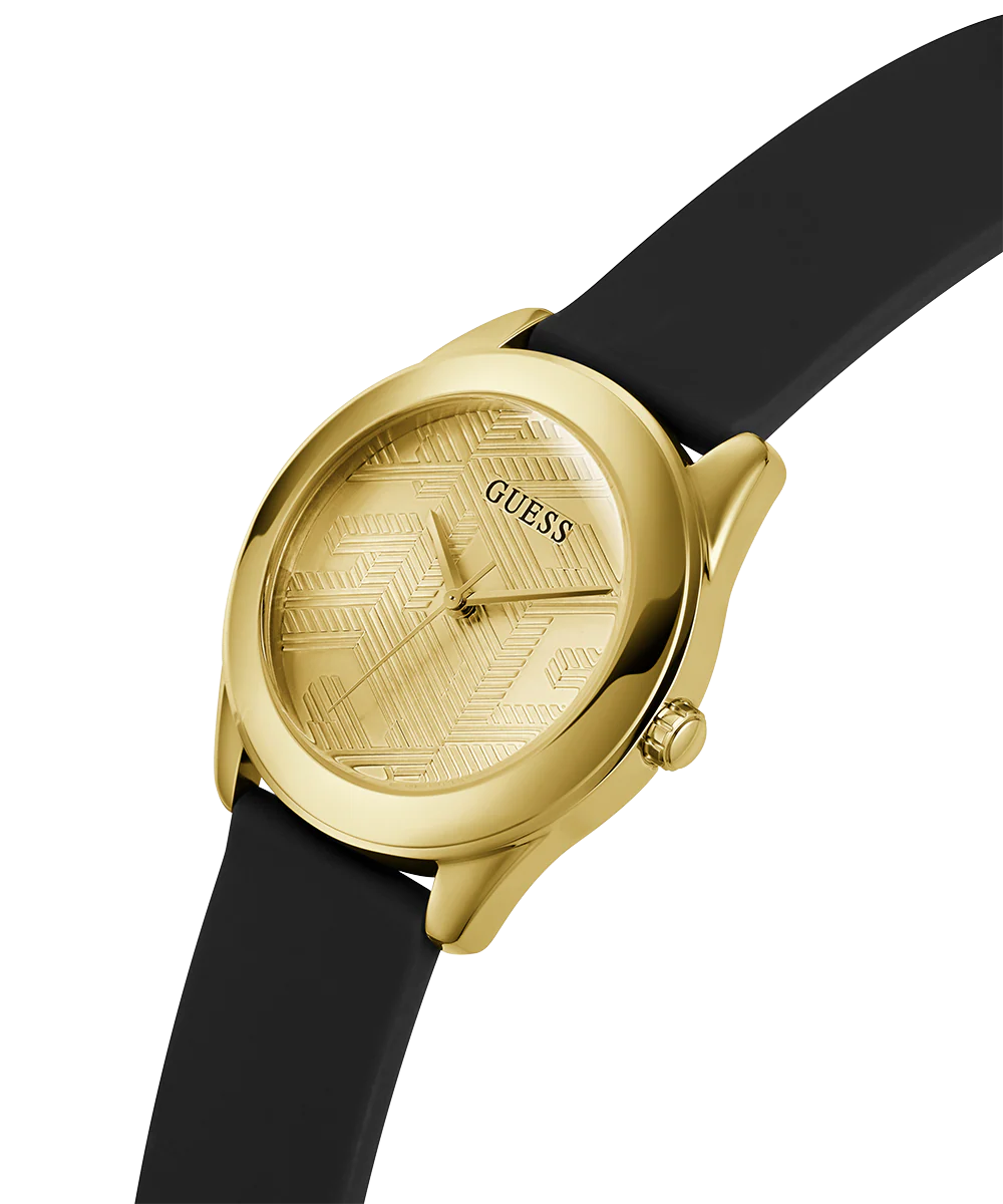 GUESS Ladies Black Gold Tone Analog Watch - Image 2
