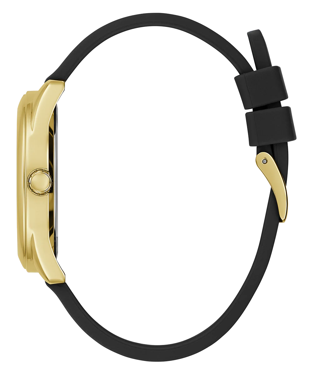 GUESS Ladies Black Gold Tone Analog Watch - Image 7