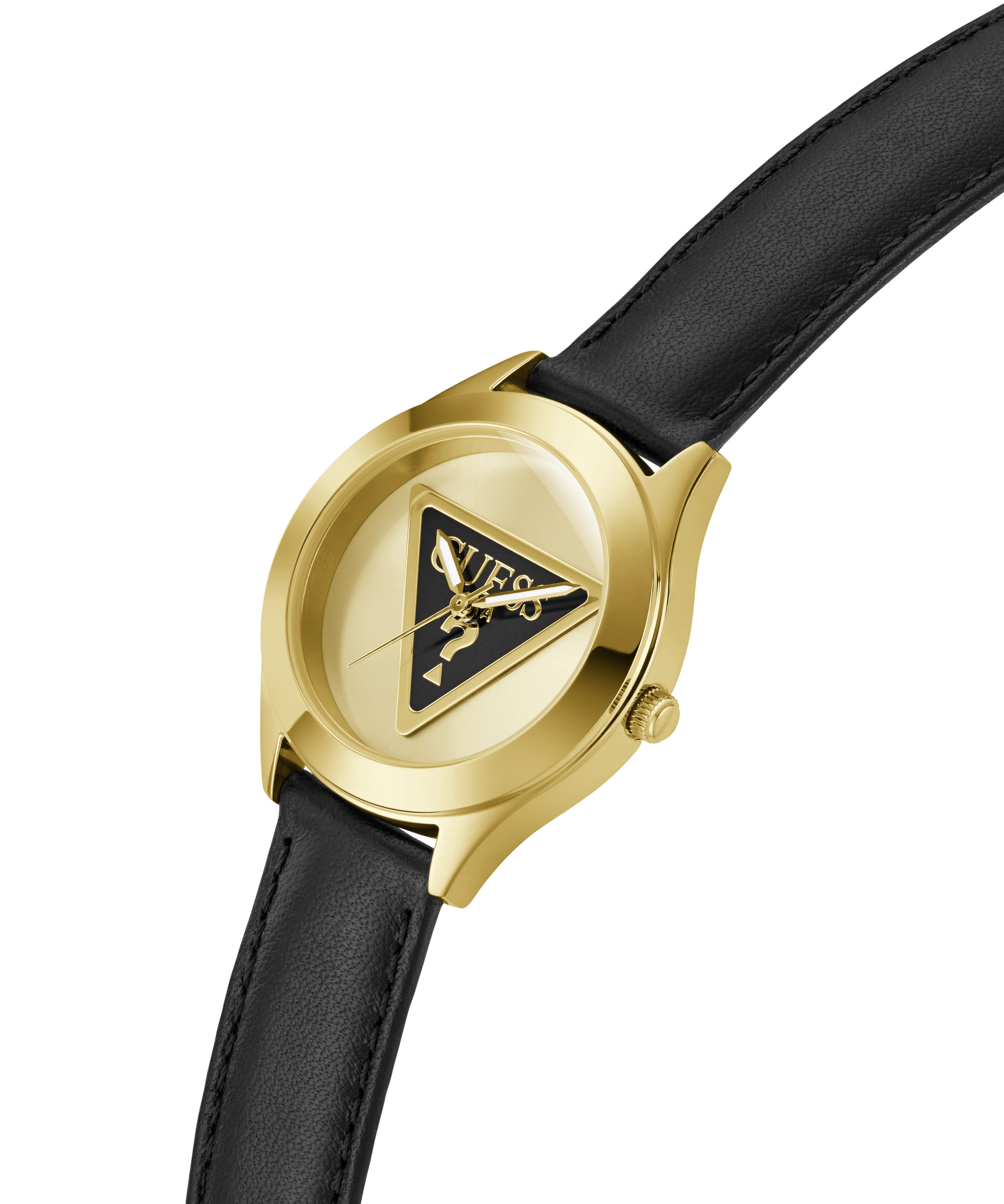 GUESS Ladies Black Gold Tone Analog Watch - Image 2