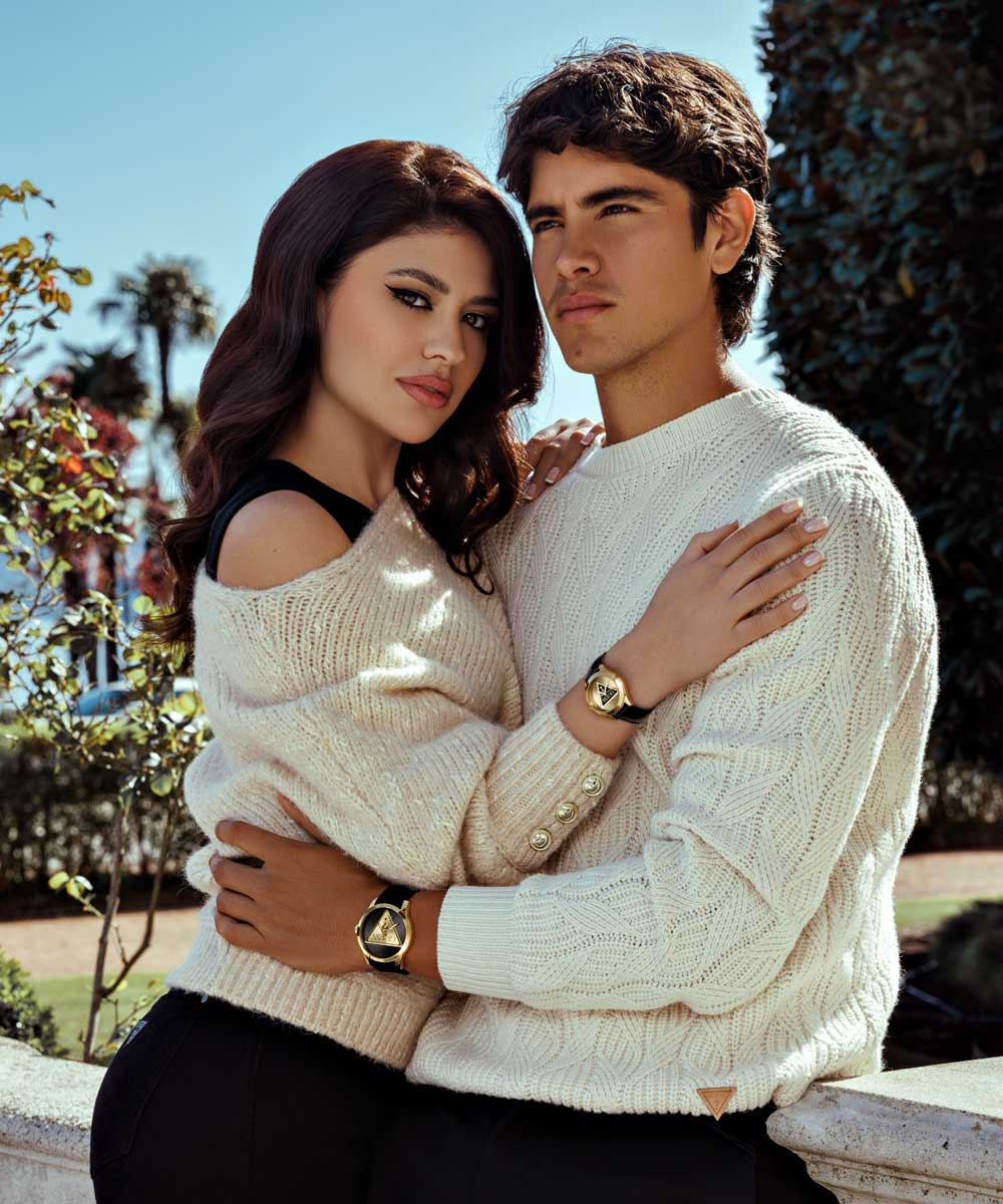 GUESS Ladies Black Gold Tone Analog Watch - Image 3