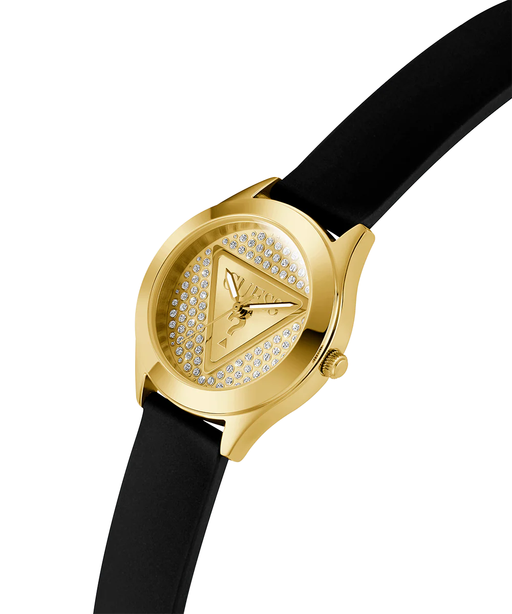 GUESS Ladies Black Gold Tone Analog Watch - Image 2