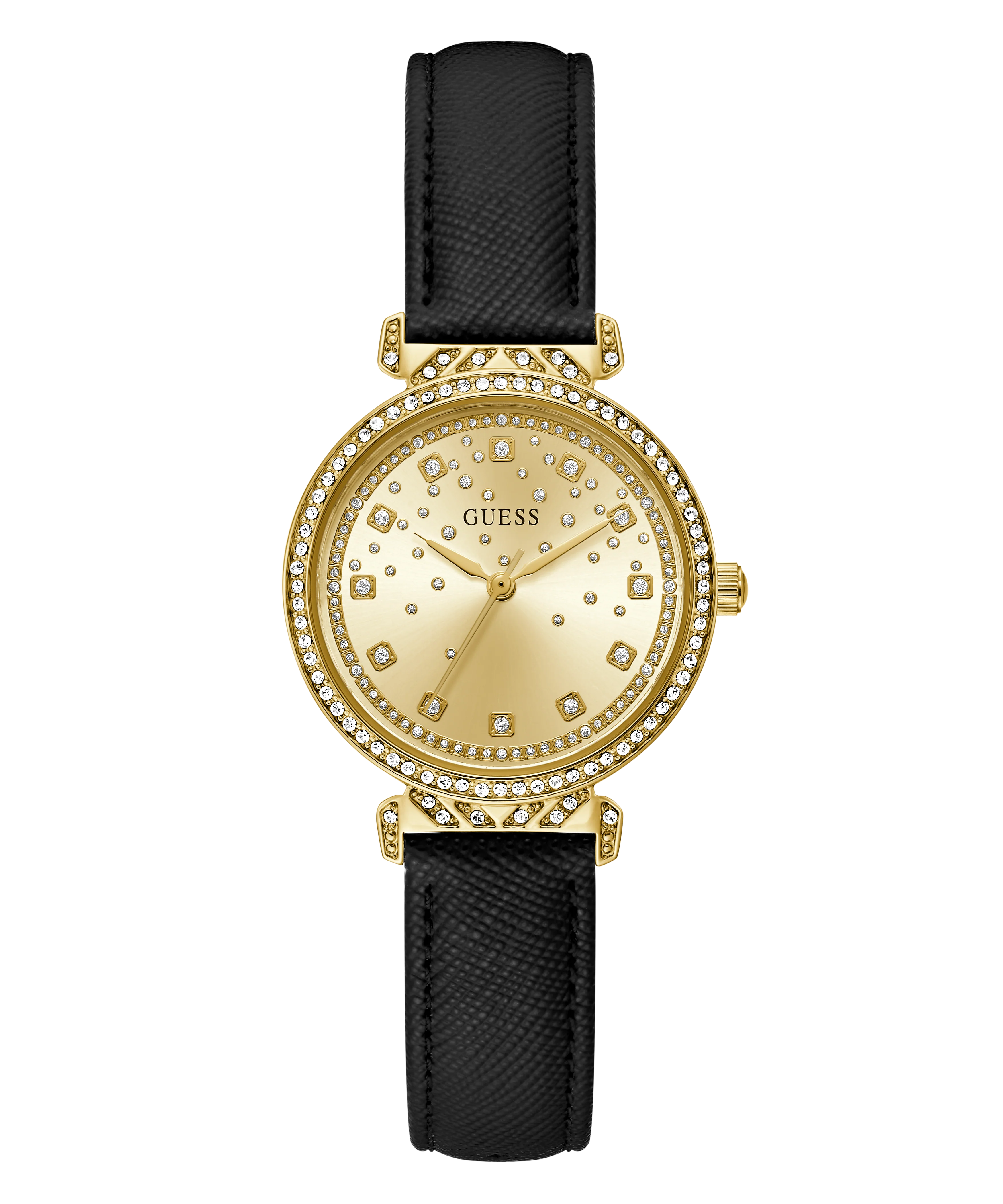 GUESS Ladies Black Gold Tone Analog Watch - Image 4