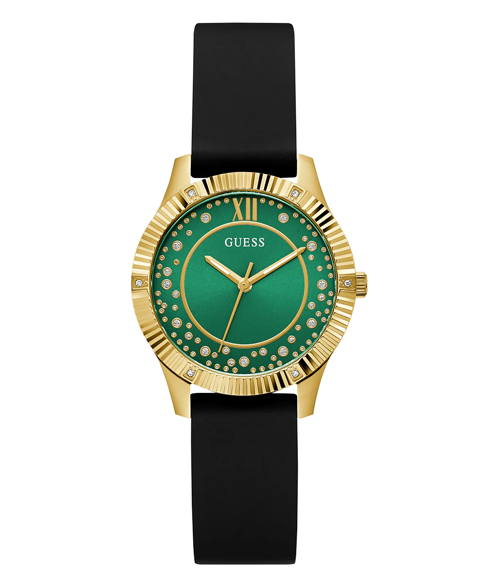 GUESS Ladies Black Gold Tone Analog Watch - Image 4
