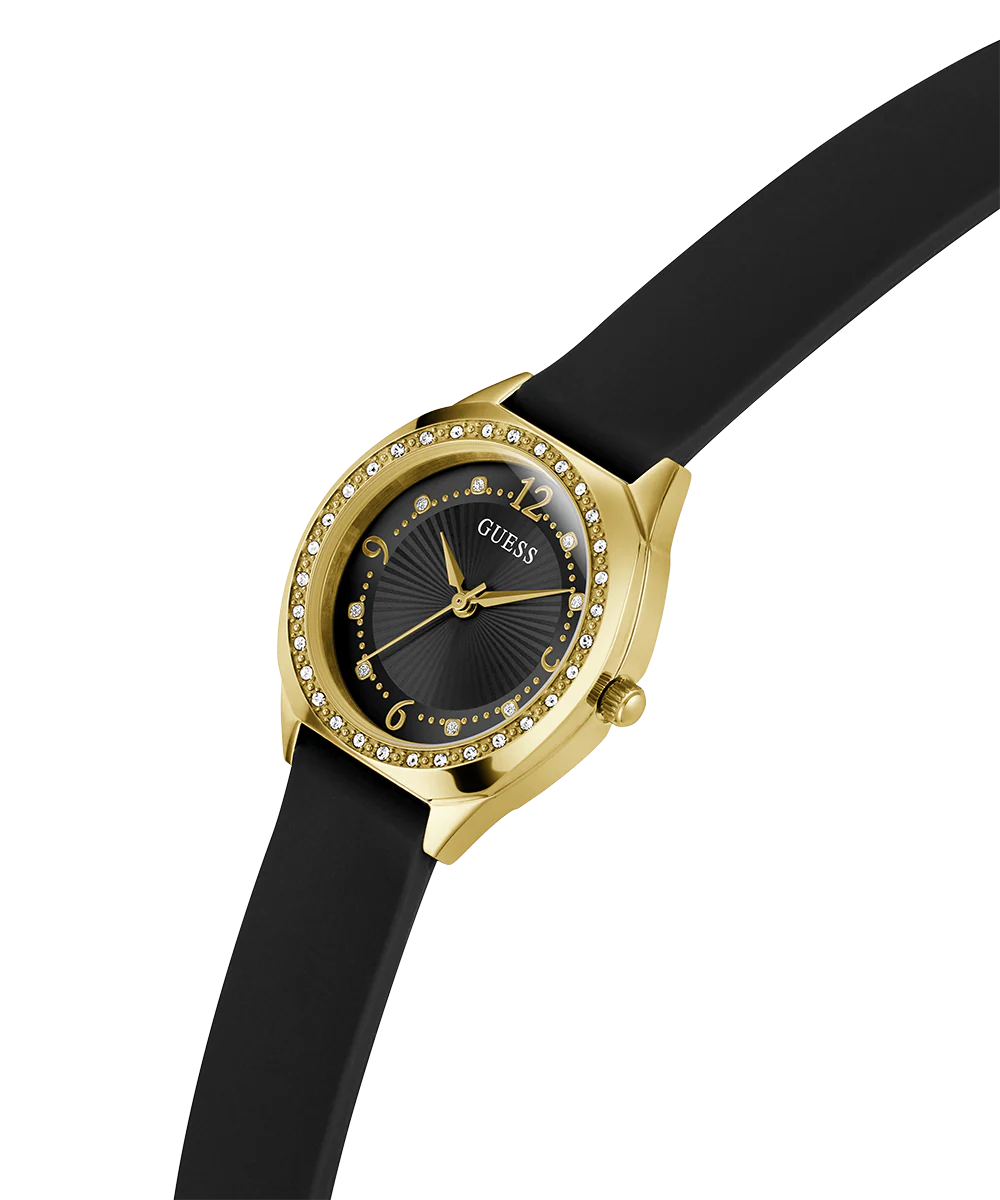 GUESS Ladies Black Gold Tone Analog Watch - Image 2