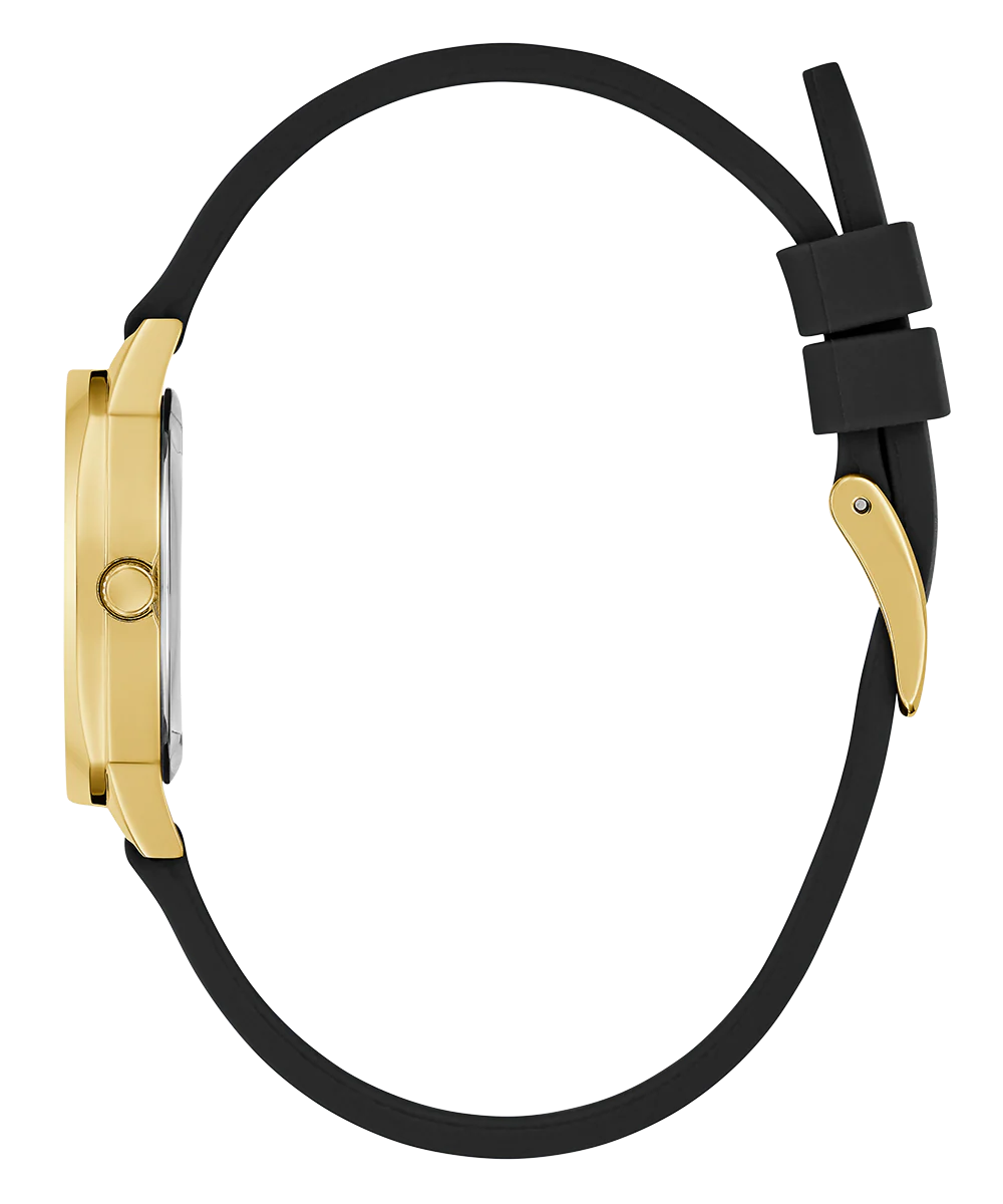 GUESS Ladies Black Gold Tone Analog Watch - Image 7